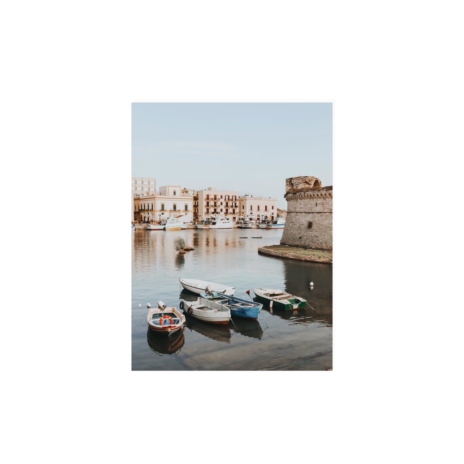 Gallipoli Harbour Puglia coastal wall art 12 x 16 in unframed fine art canvas