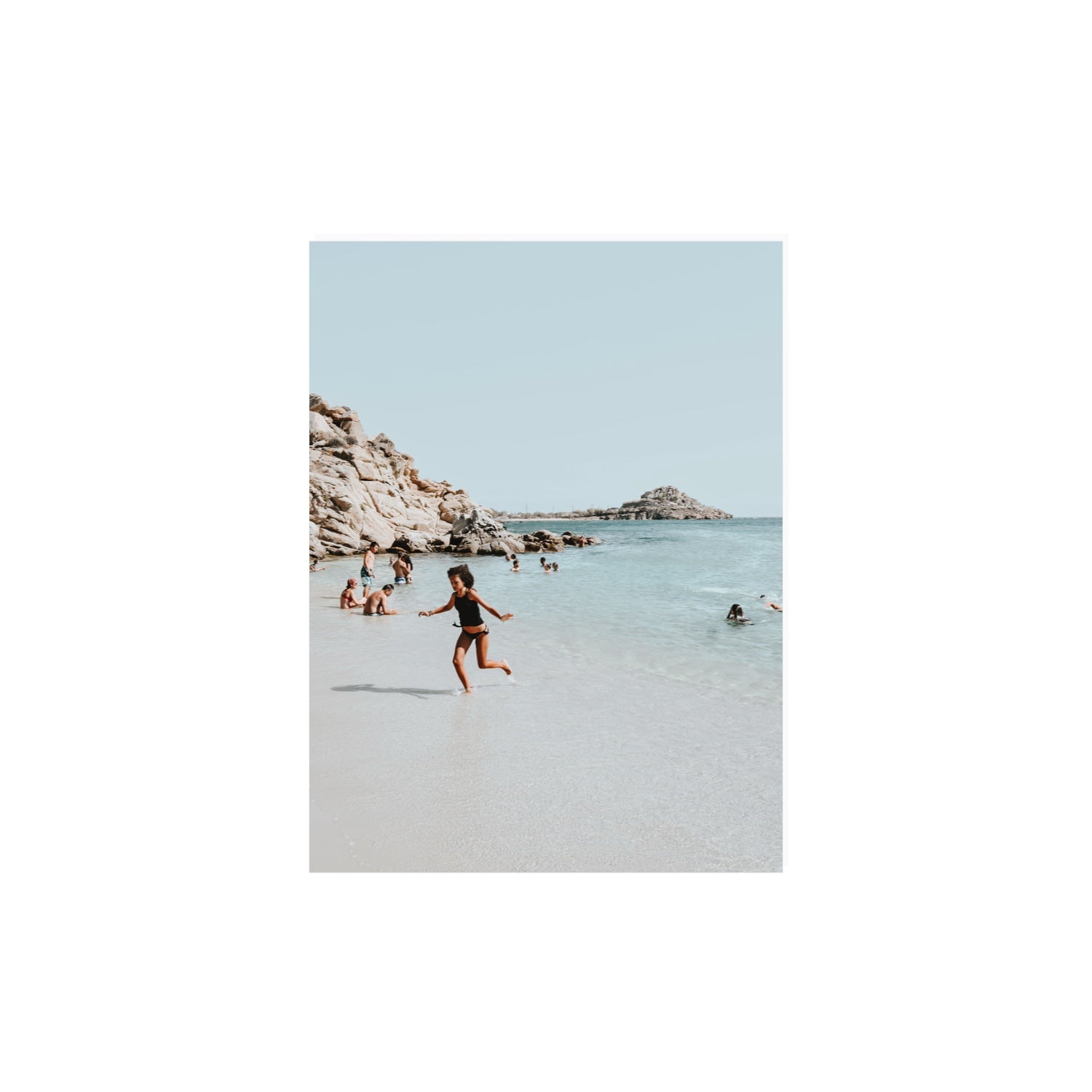 Skipping Angel Mykonos Greek island decor wall art 12 x 16 in unframed fine art canvas