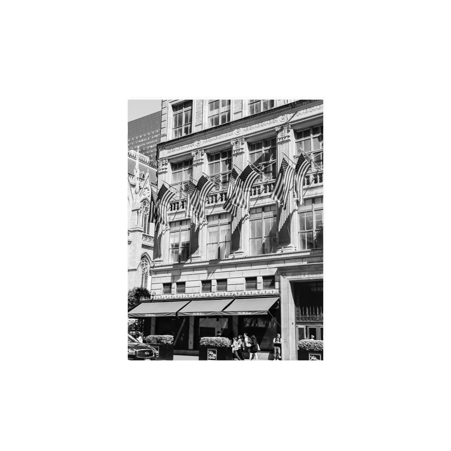 Luxury On Fifth New York NYC Black & White wall art 12 x 16 in unframed fine art canvas