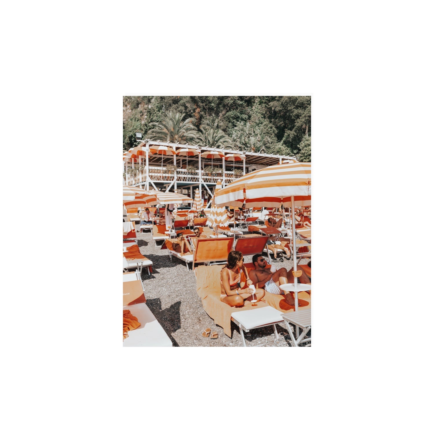 Lounging In Lido fine art print, Positano, Italy, 12 x 16 in, Unframed, Fine Art Canvas