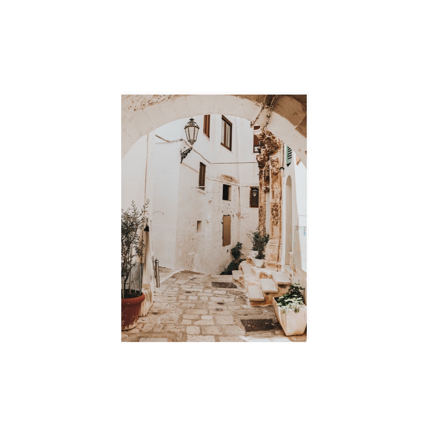 Pathway Wander Puglia Ostuni wall art 12 x 16 in unframed fine art canvas