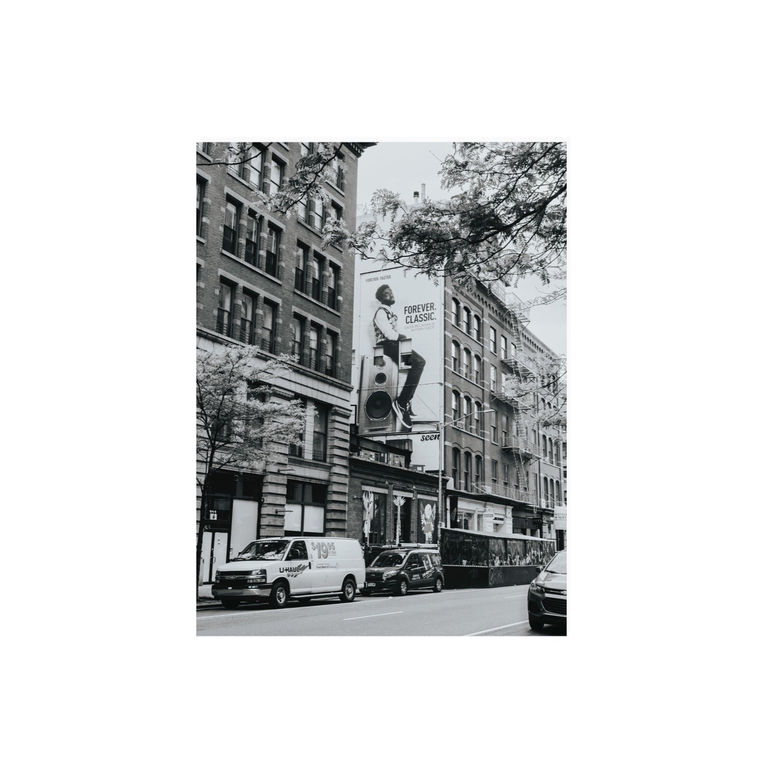 Forever Classic New York NYC Black & White wall art 18 x 24 in unframed fine art canvas