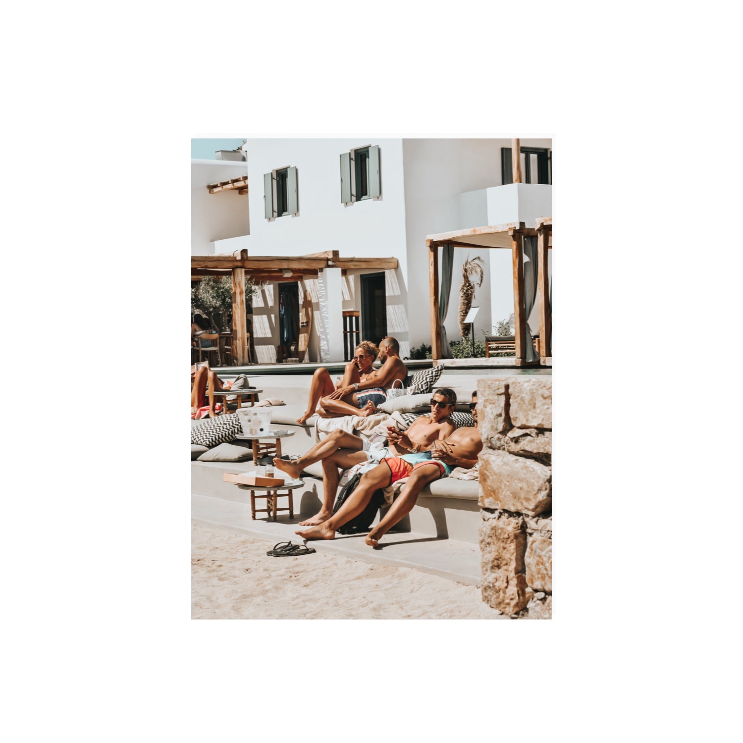 Style That Sizzles Mykonos Greek island wall art 18 x 24 in unframed fine art canvas