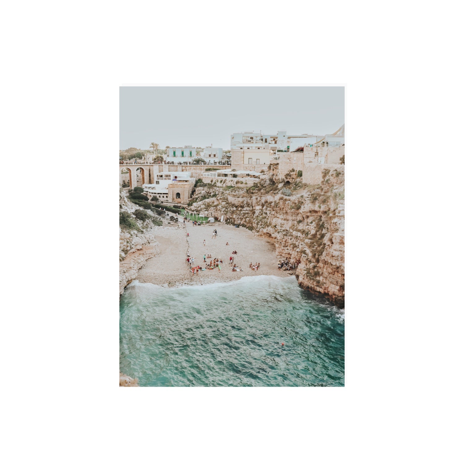 Polignano Vista Puglia coastal Italian beach fine art print 18 x 24 in unframed fine art canvas