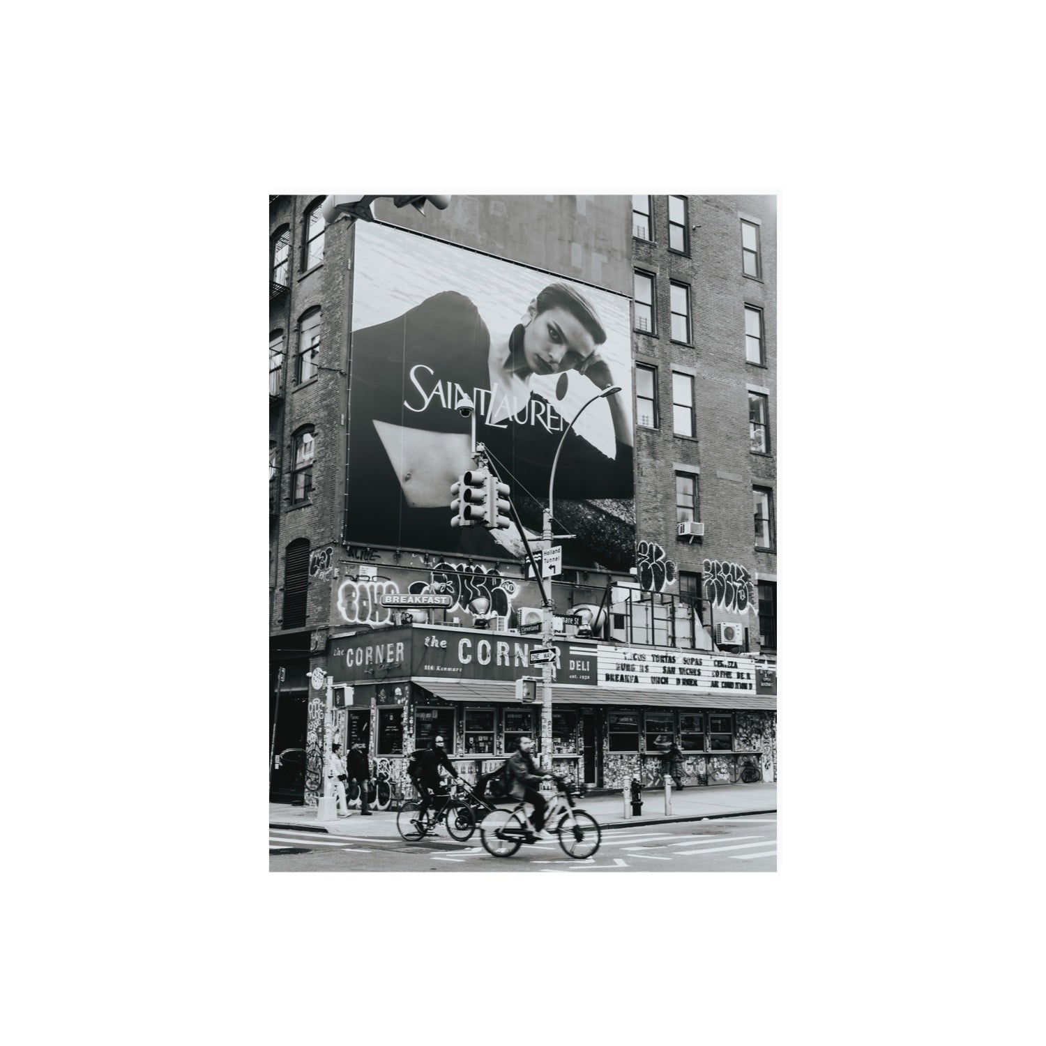 Runway To Rooftops New York NYC Black & White wall art 18 x 24 in unframed fine art canvas