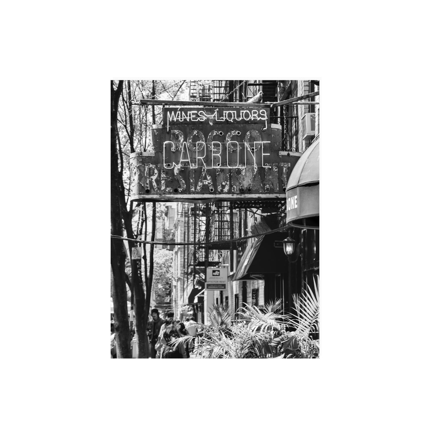 Paparazzi To Pasta New York NYC Black & White wall art 18 x 24 in unframed fine art canvas