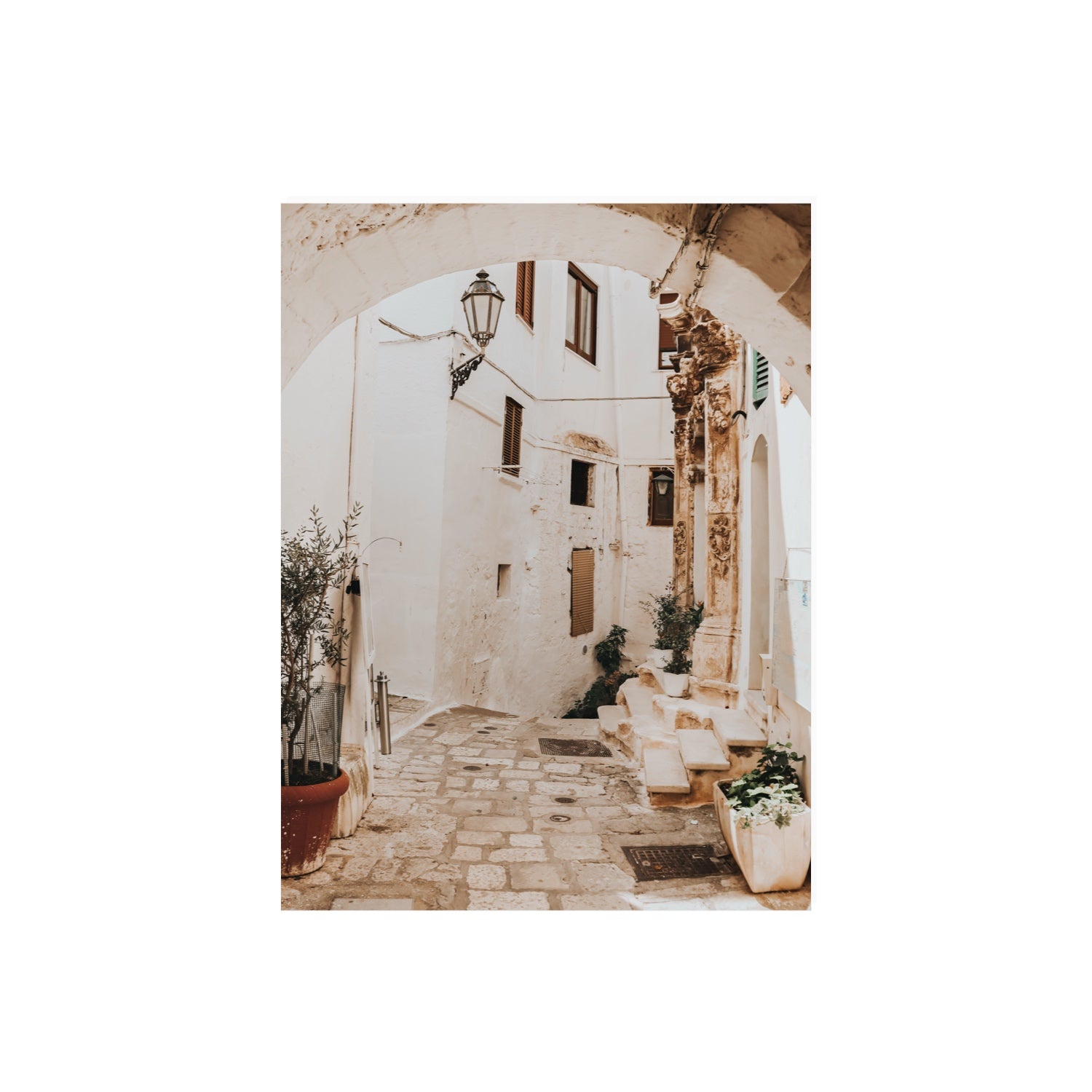 Pathway Wander Puglia Ostuni wall art 18 x 24 in unframed fine art canvas