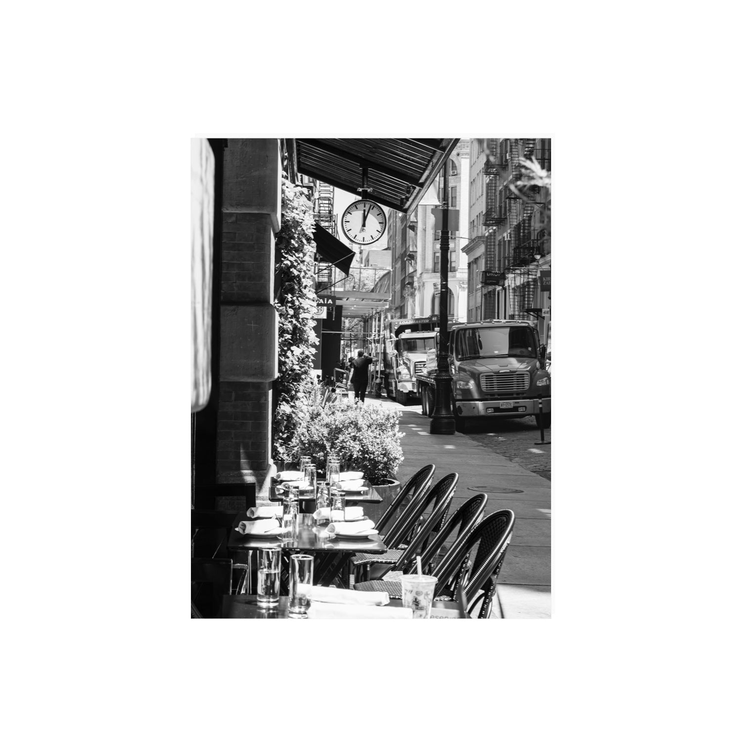 Mercer Street New York NYC Black & White wall art 18 x 24 in unframed fine art canvas