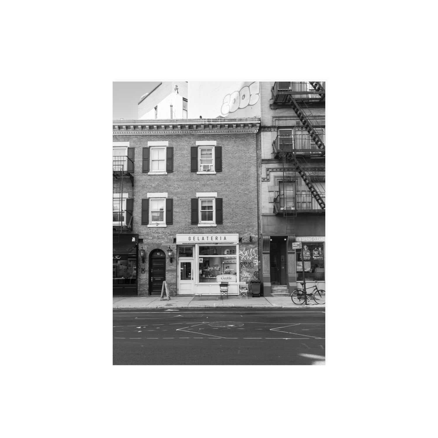 Gelateria New York NYC Black & White wall art 18 x 24 in unframed fine art canvas