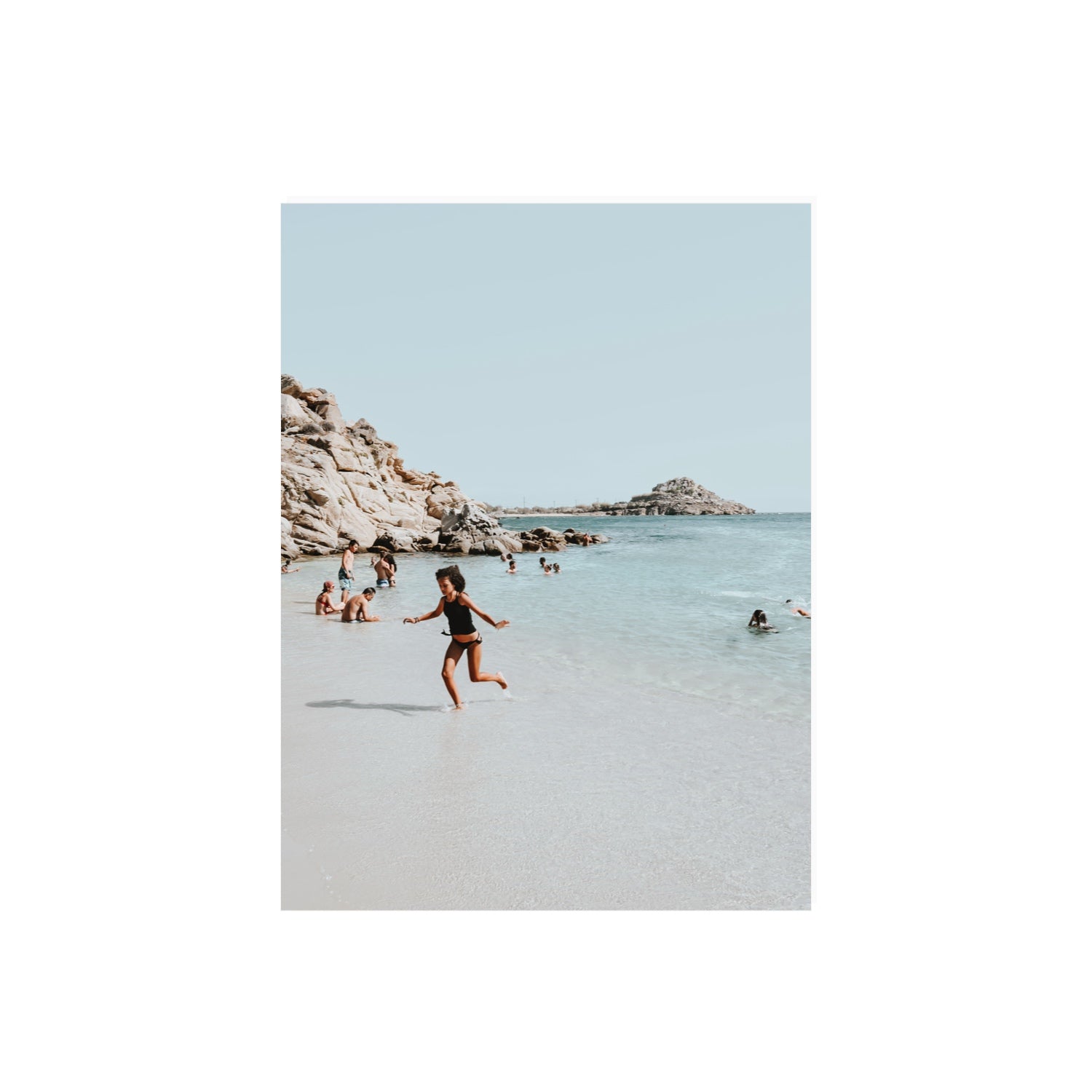 Skipping Angel Mykonos Greek island decor wall art 18 x 24 in unframed fine art canvas