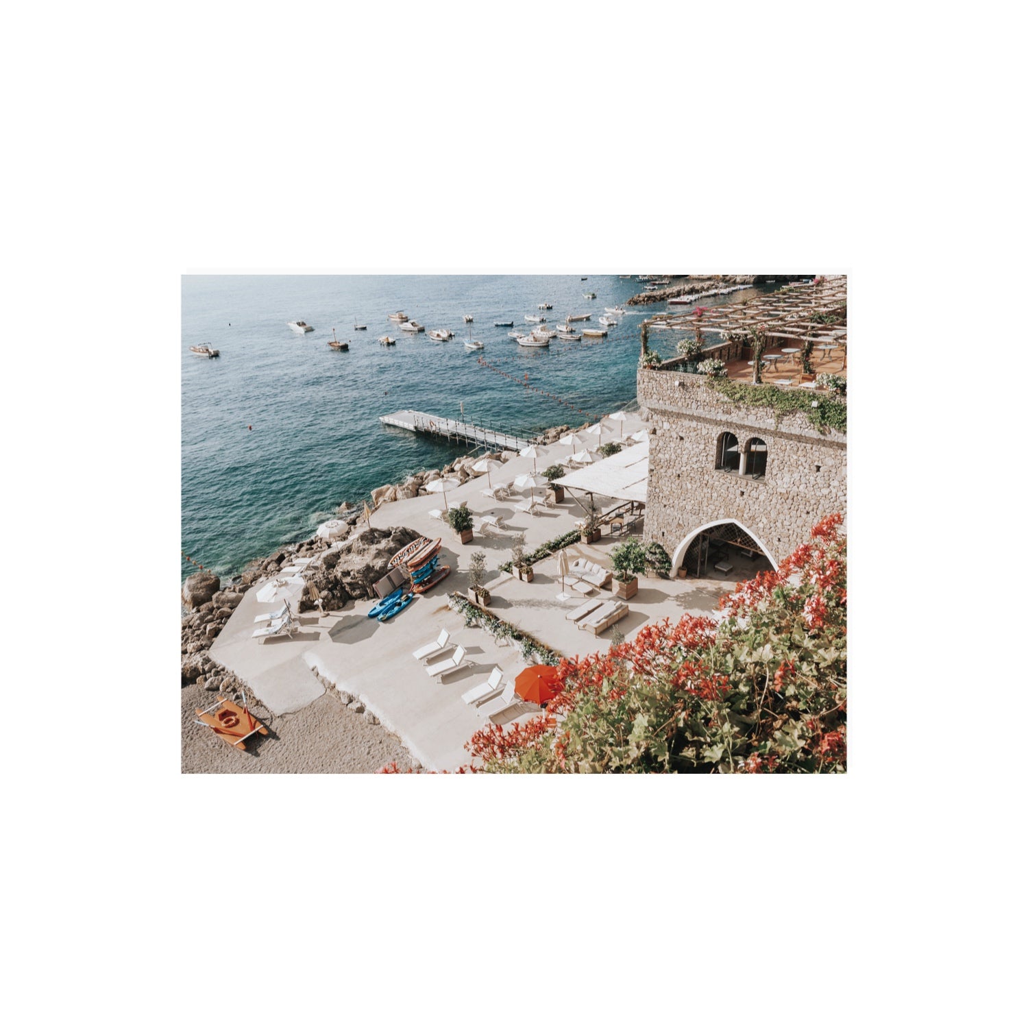 Floral Fortress fine art print, Amalfi, Italy, 18 x 24 in, Unframed, Fine Art Canvas