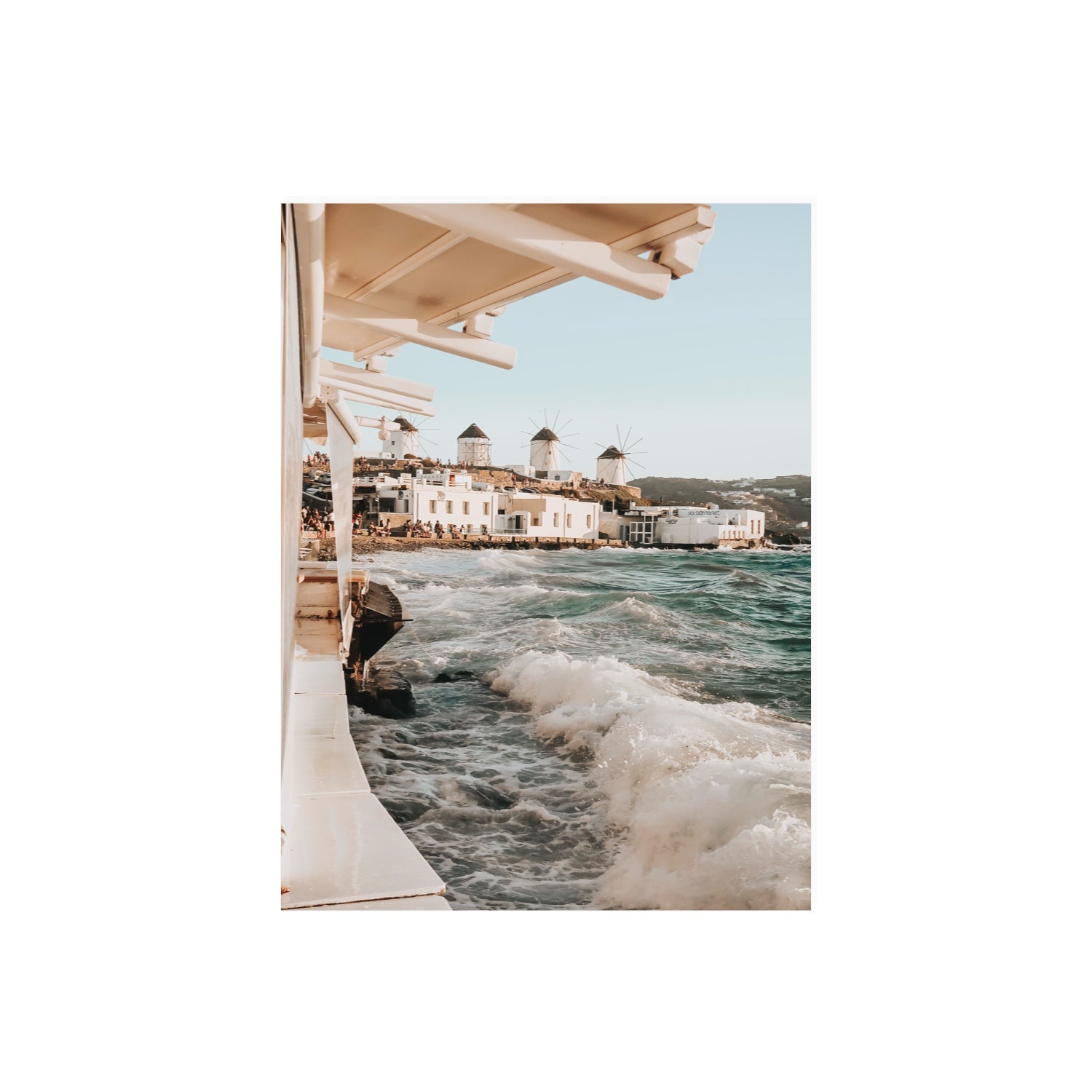Windmills Mykonos Greek island wall art 18 x 24 in unframed fine art canvas