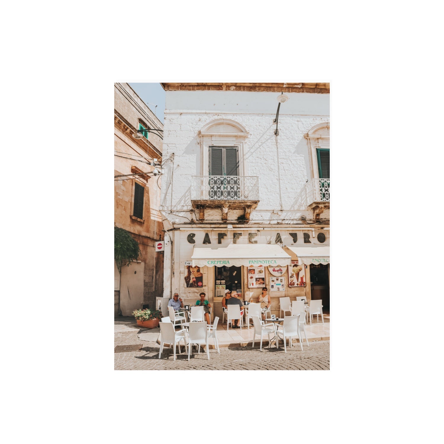 Cafe Ostuni Puglia Café Ostuni Italian wall art 18 x 24 in unframed fine art canvas