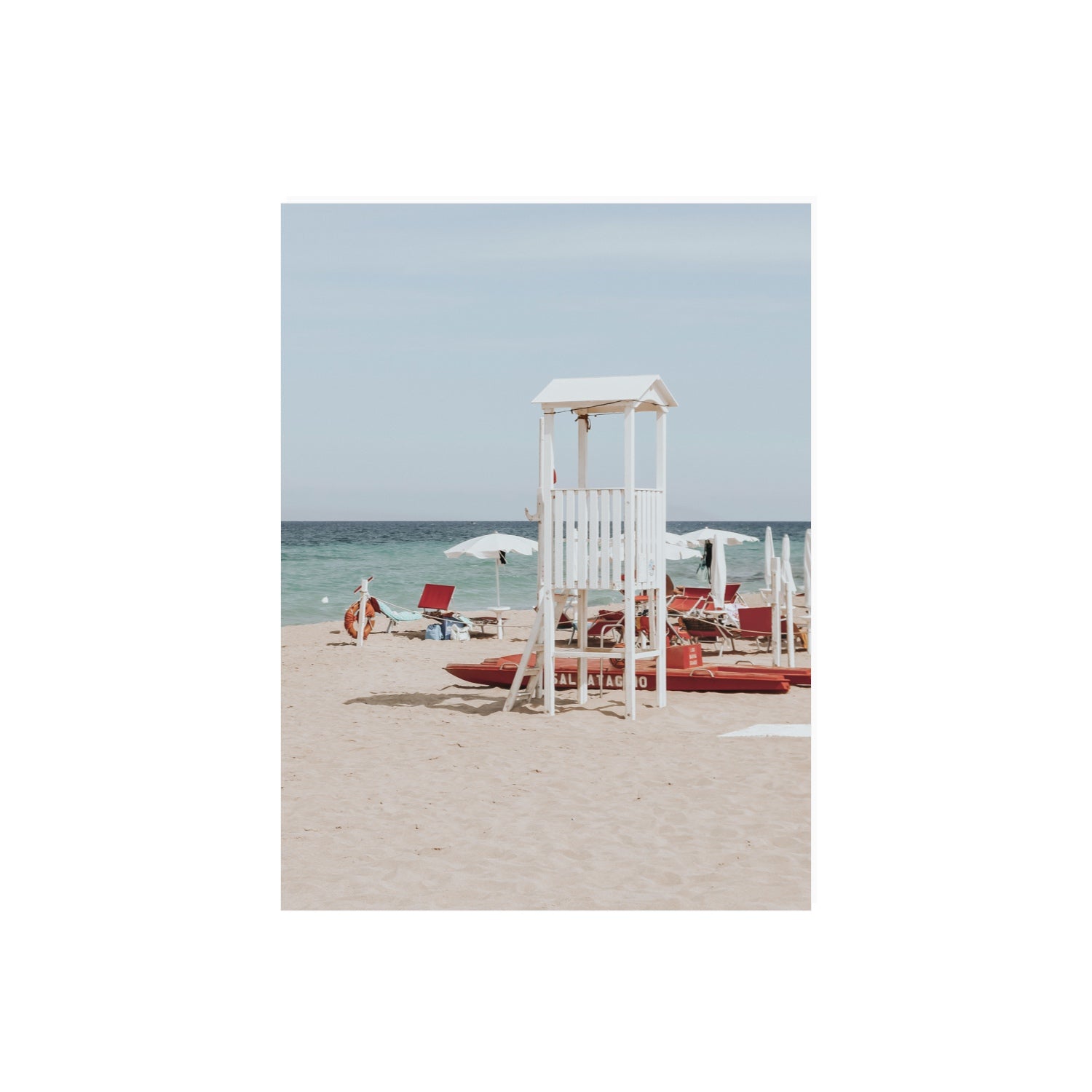 Barefoot Bliss Puglia beach Italian coastal decor wall art 18 x 24 in unframed fine art canvas