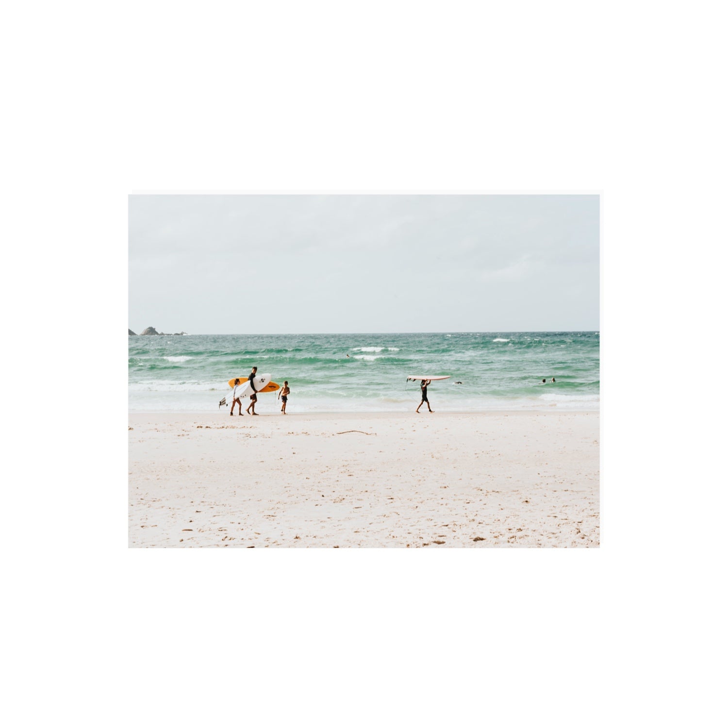 La Famiglia Byron Bay Family Surf coastal wall art 18 x 24 in unframed fine art canvas