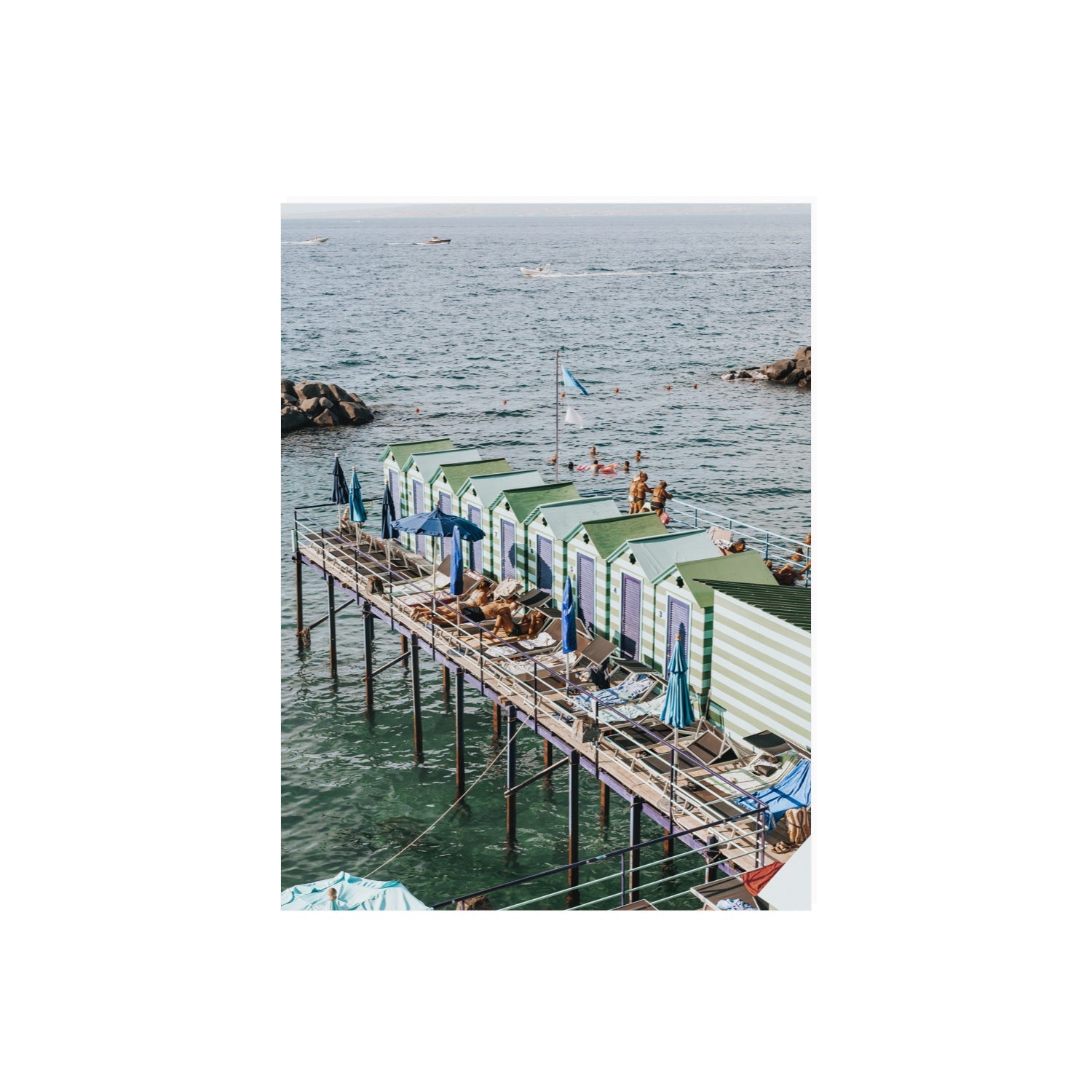 Cabine da Spiaggia fine art print, Sorrento, Italy, 18 x 24 in, Unframed, Fine Art Canvas