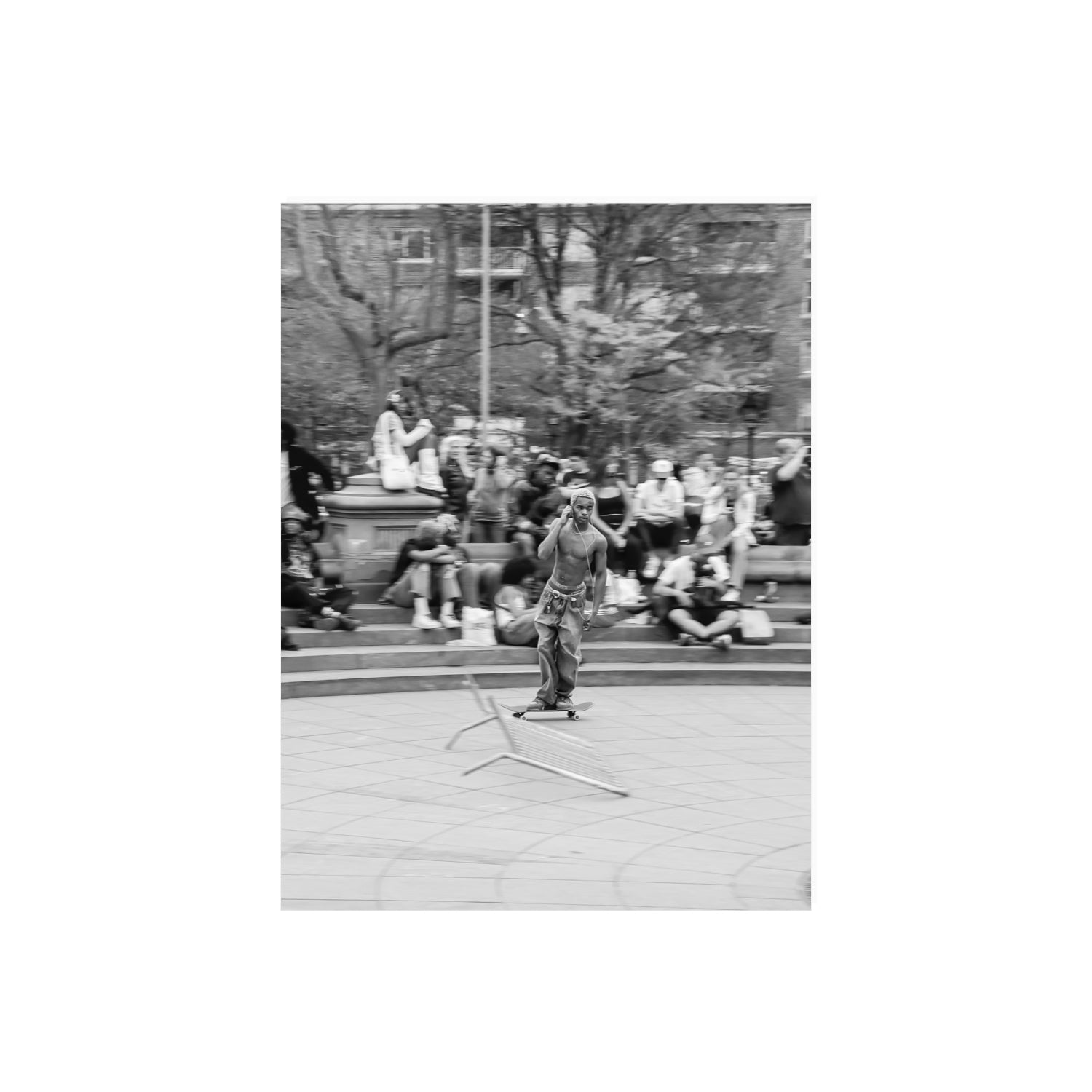 Skate Park Serenade New York NYC Black & White wall art 18 x 24 in unframed fine art canvas