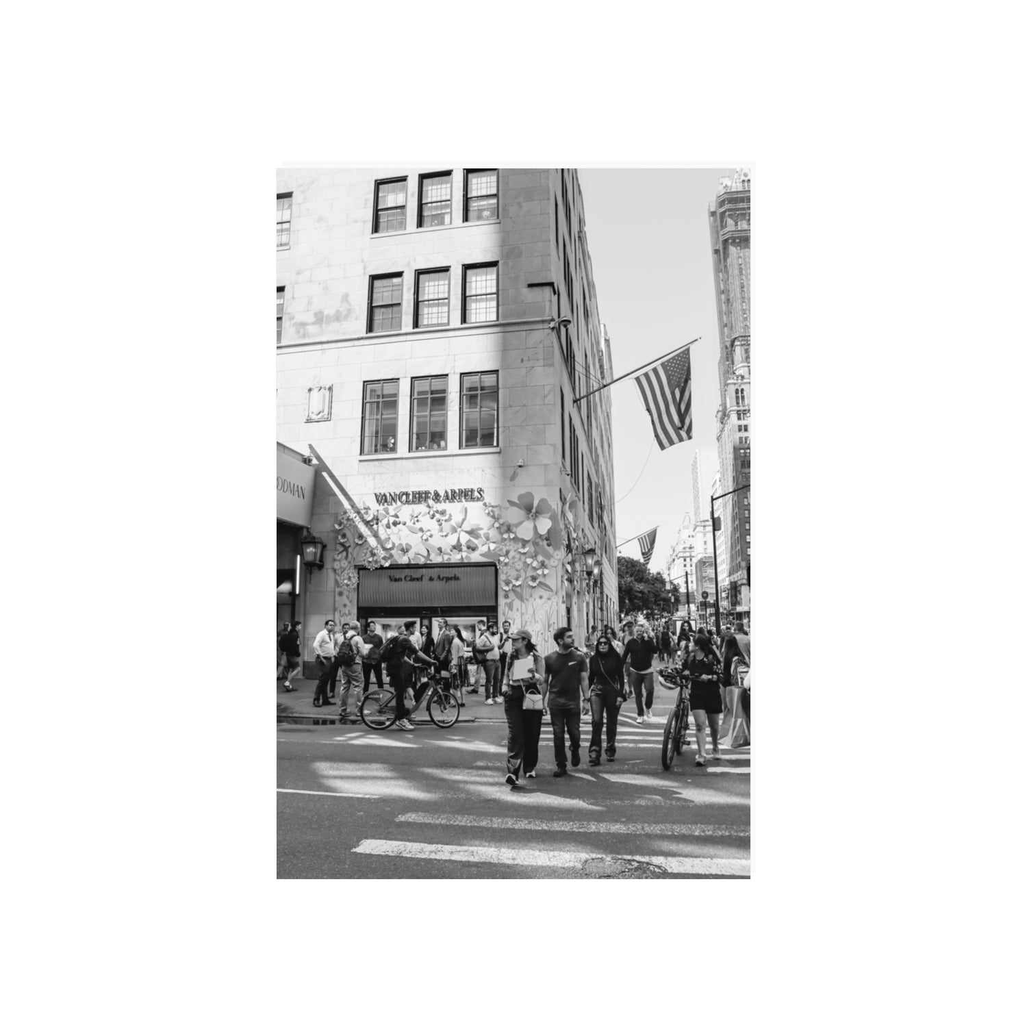 Sidewalk Shuffle New York NYC Black & White wall art 20 x 30 in unframed fine art canvas