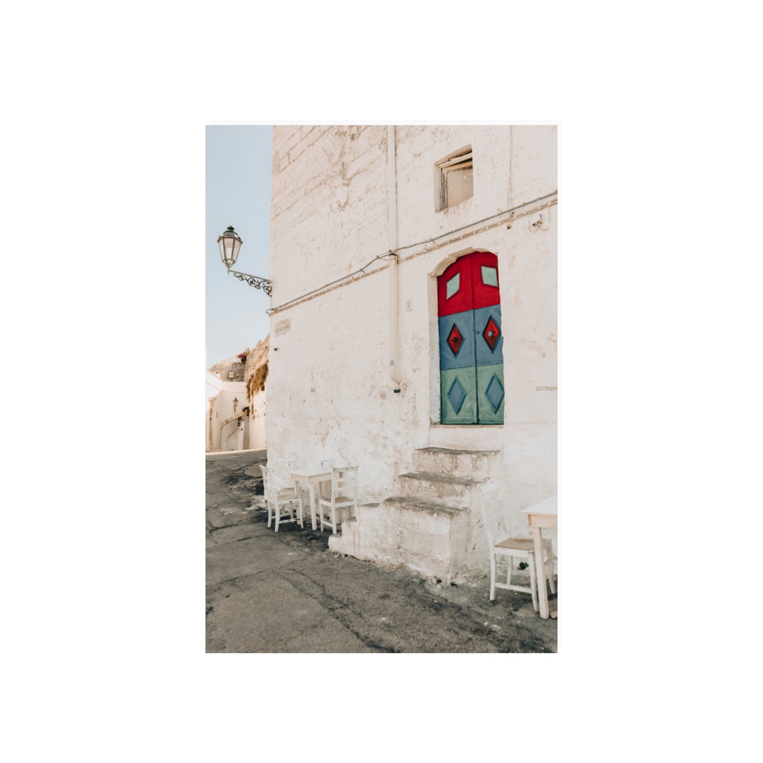 Doorway Delight Puglia Ostuni wall art 20 x 30 in unframed fine art canvas