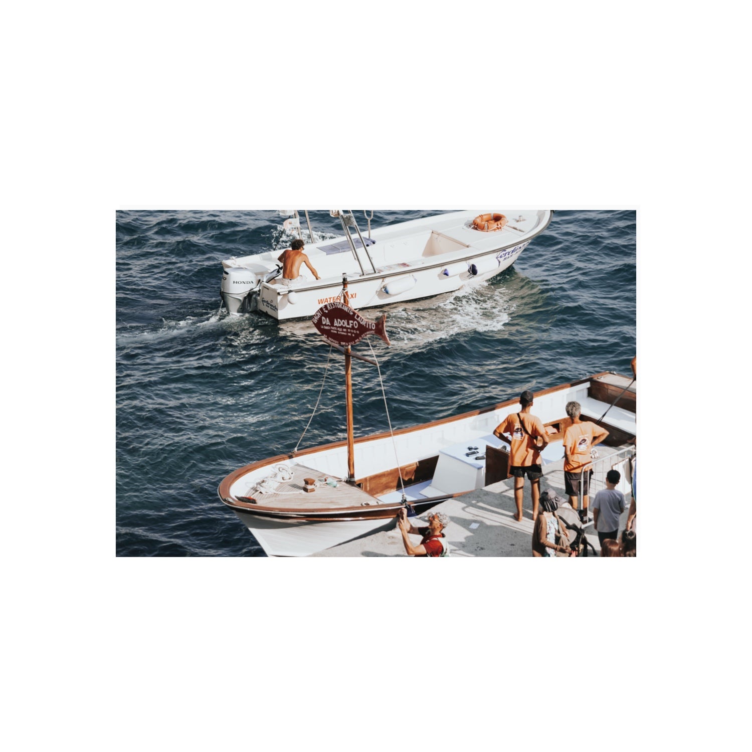 Water Taxi Positano wall art 20 x 30 in unframed fine art canvas