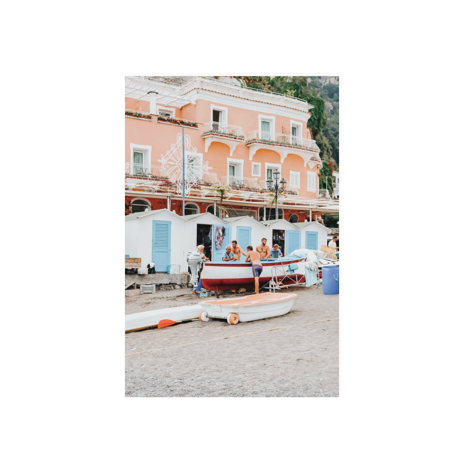 La Riunione della Mattina Positano wall art 20 x 30 in unframed fine art canvas