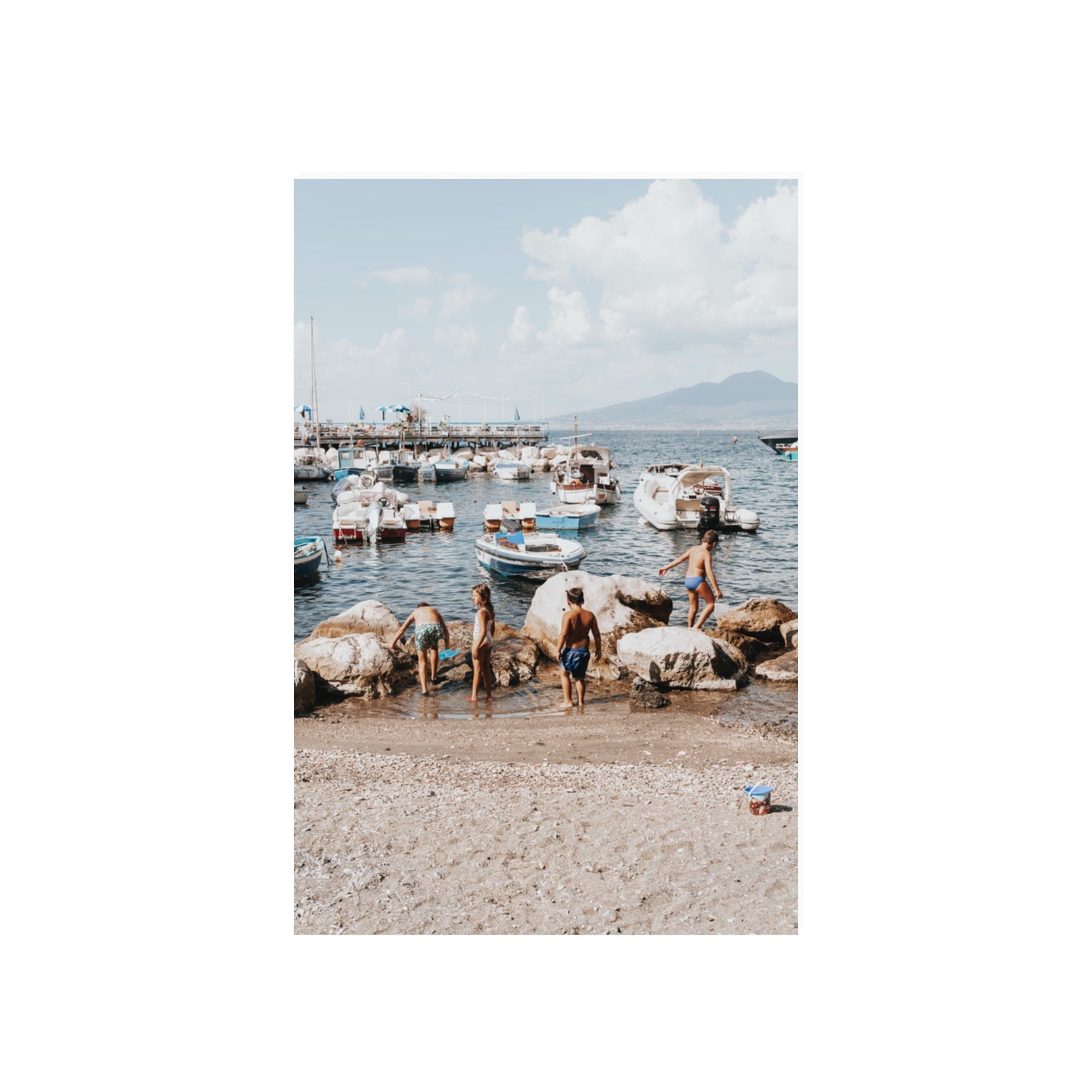 Searching For Treasures Sorrento coastal wall art 20 x 30 in unframed fine art canvas