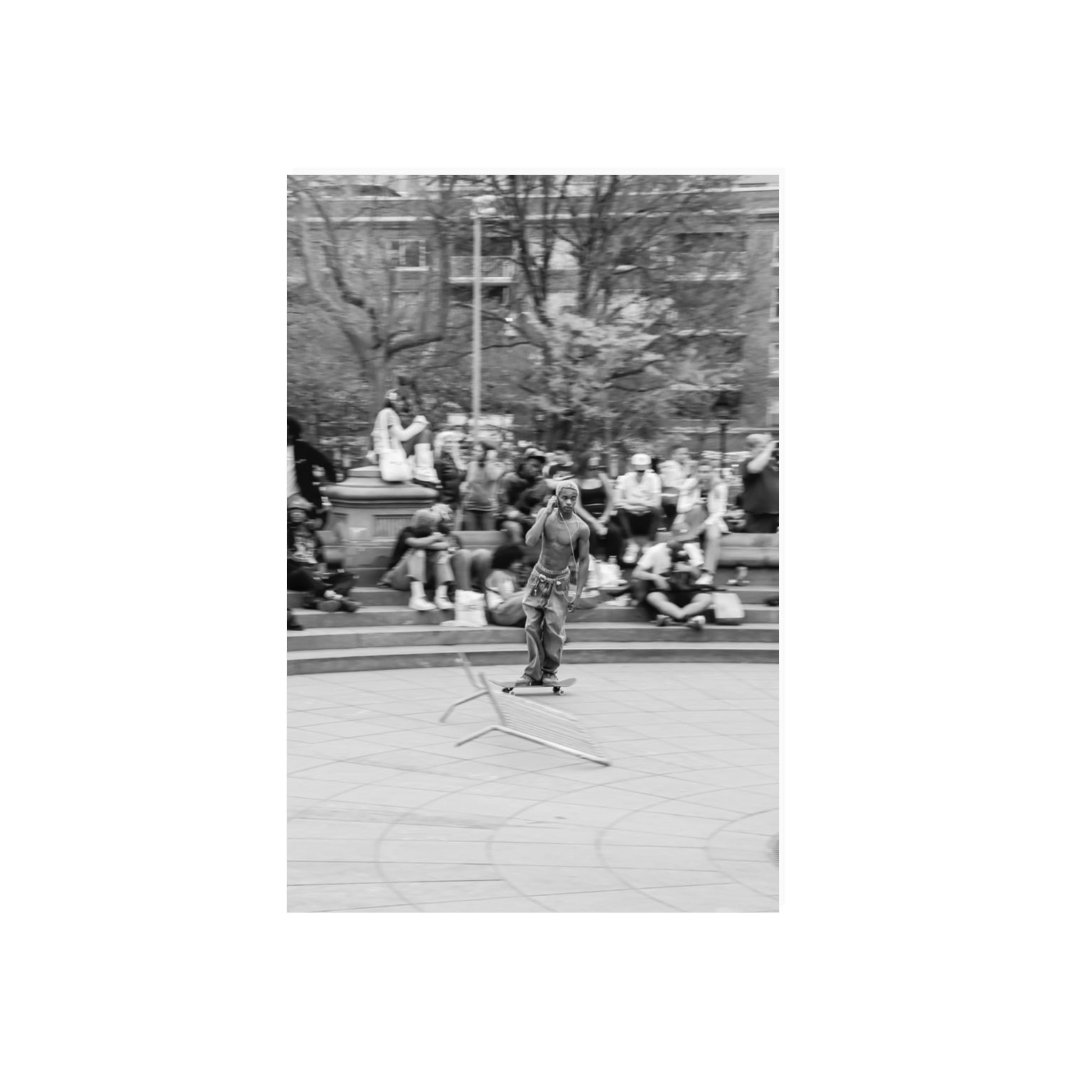 Skate Park Serenade New York NYC Black & White wall art 20 x 30 in unframed fine art canvas