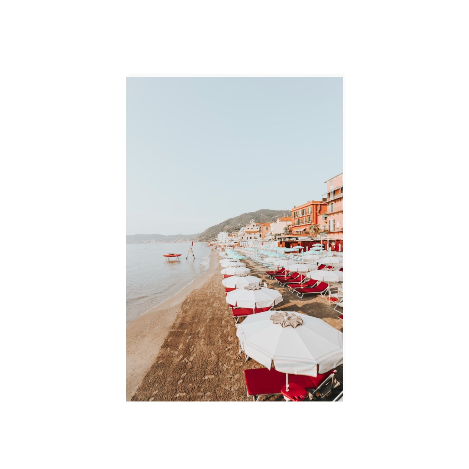 Italian Riviera fine art print, Alassio, Italy, coastal scenes artwork, 20 x 30 in, Unframed, Fine Art Canvas
