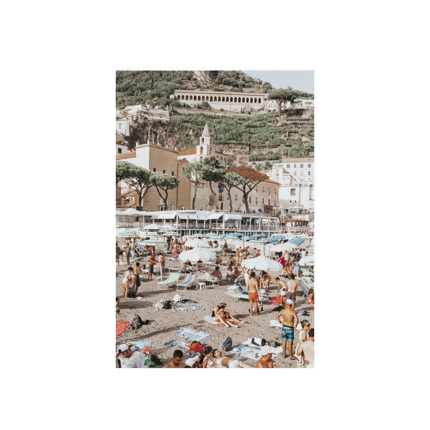 Festa In Spiaggia Amalfi coastal wall art 20 x 30 in unframed fine art canvas