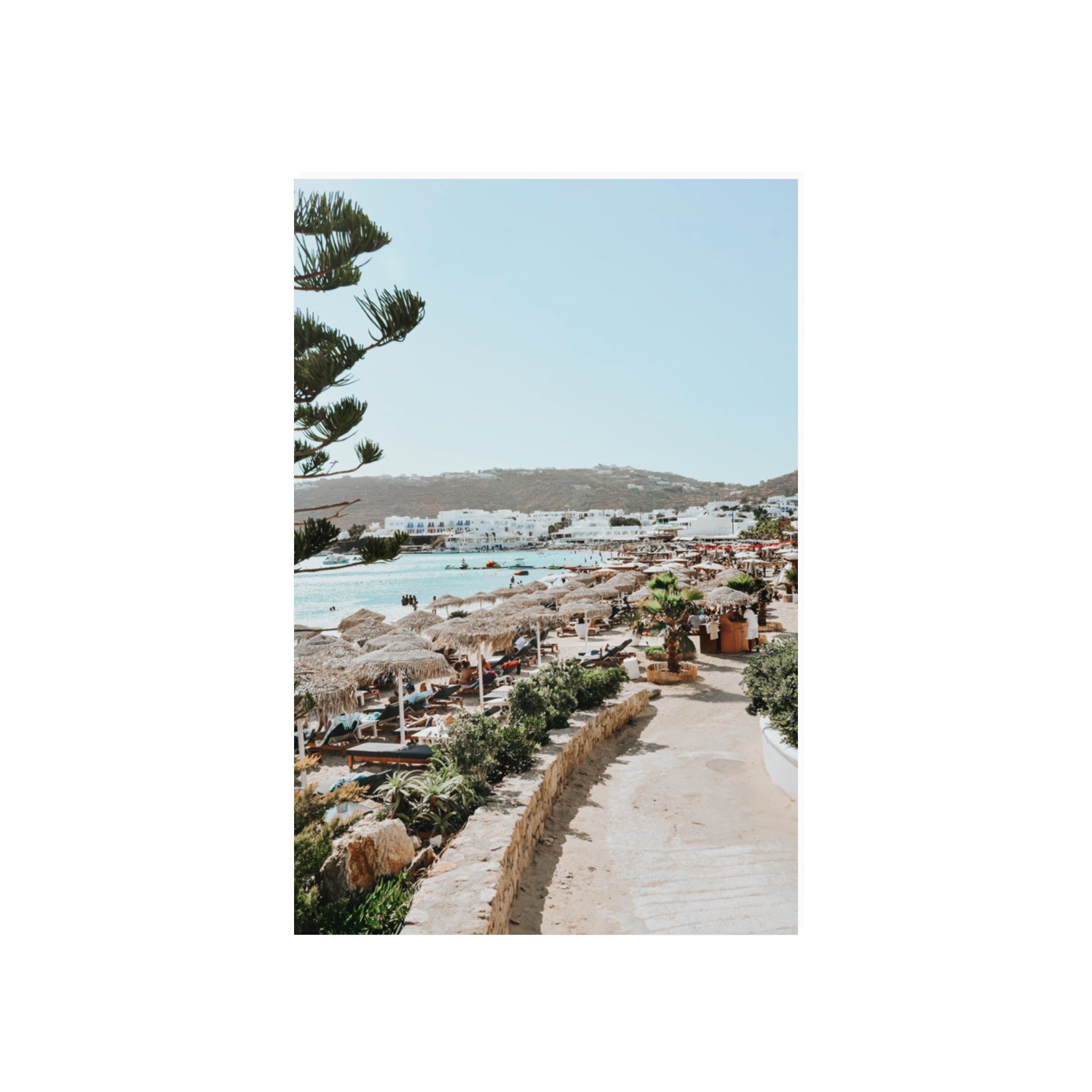 All Roads Lead To The Beach Mykonos Greek island wall art 20 x 30 in unframed fine art canvas