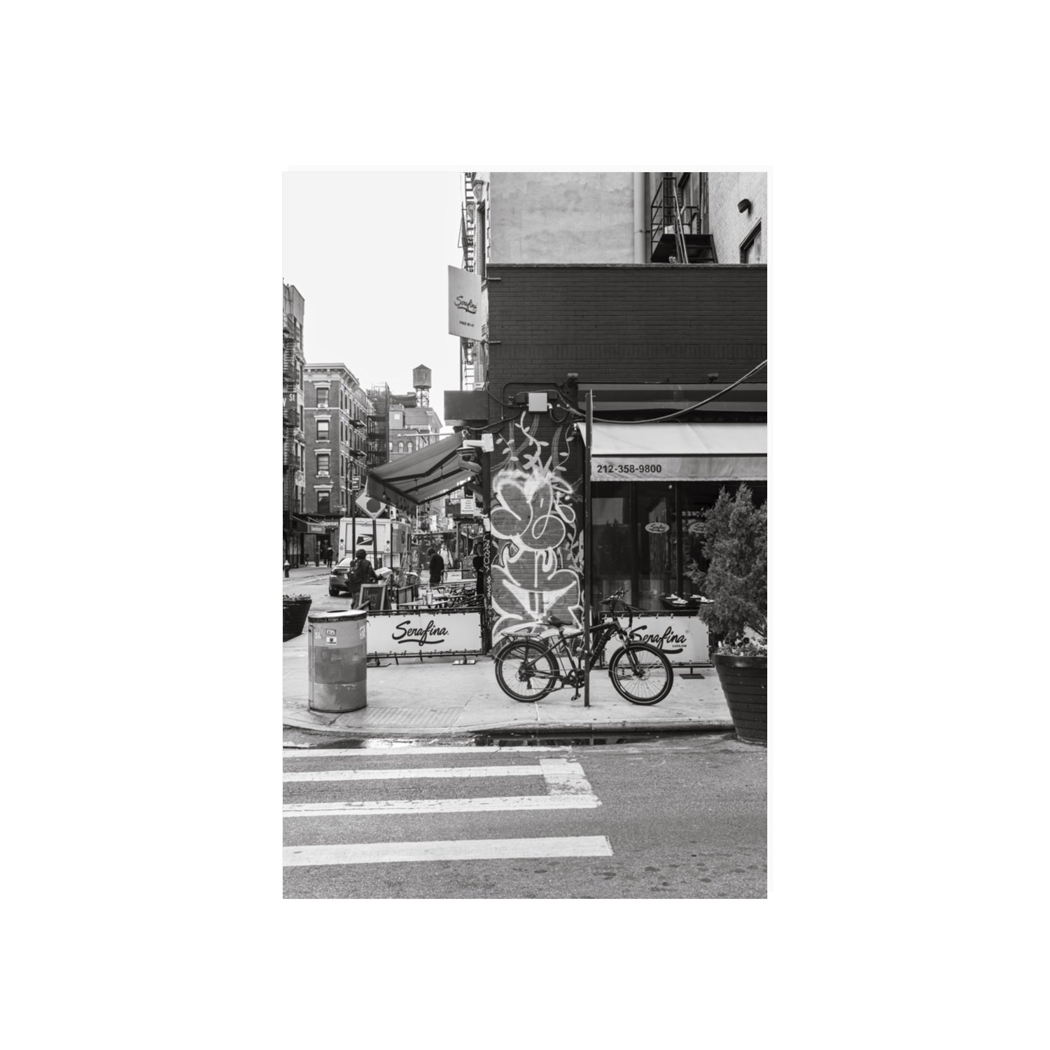 Cafe Canvas New York NYC Black & White wall art 20 x 30 in unframed fine art canvas view 2