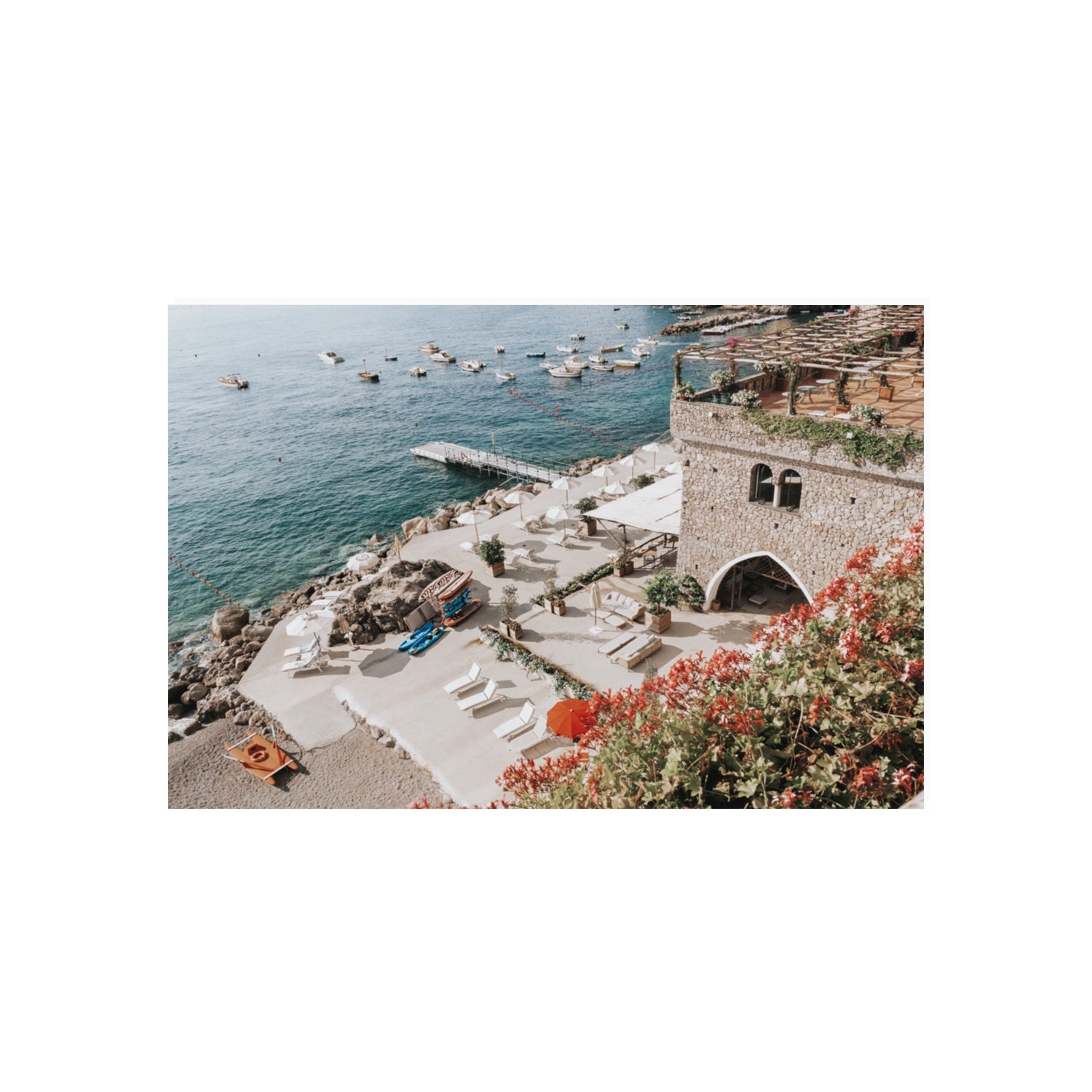 Floral Fortress fine art print, Amalfi, Italy, 20 x 30 in, Unframed, Fine Art Canvas