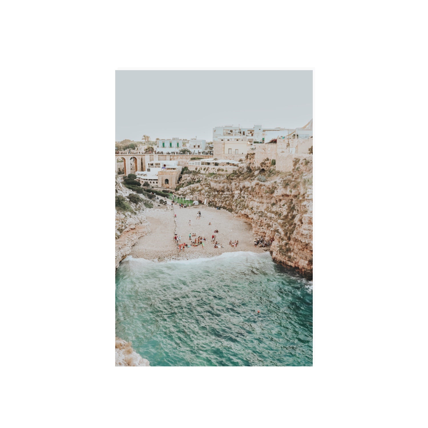Polignano Vista Puglia coastal Italian beach fine art print 20 x 30 in unframed fine art canvas