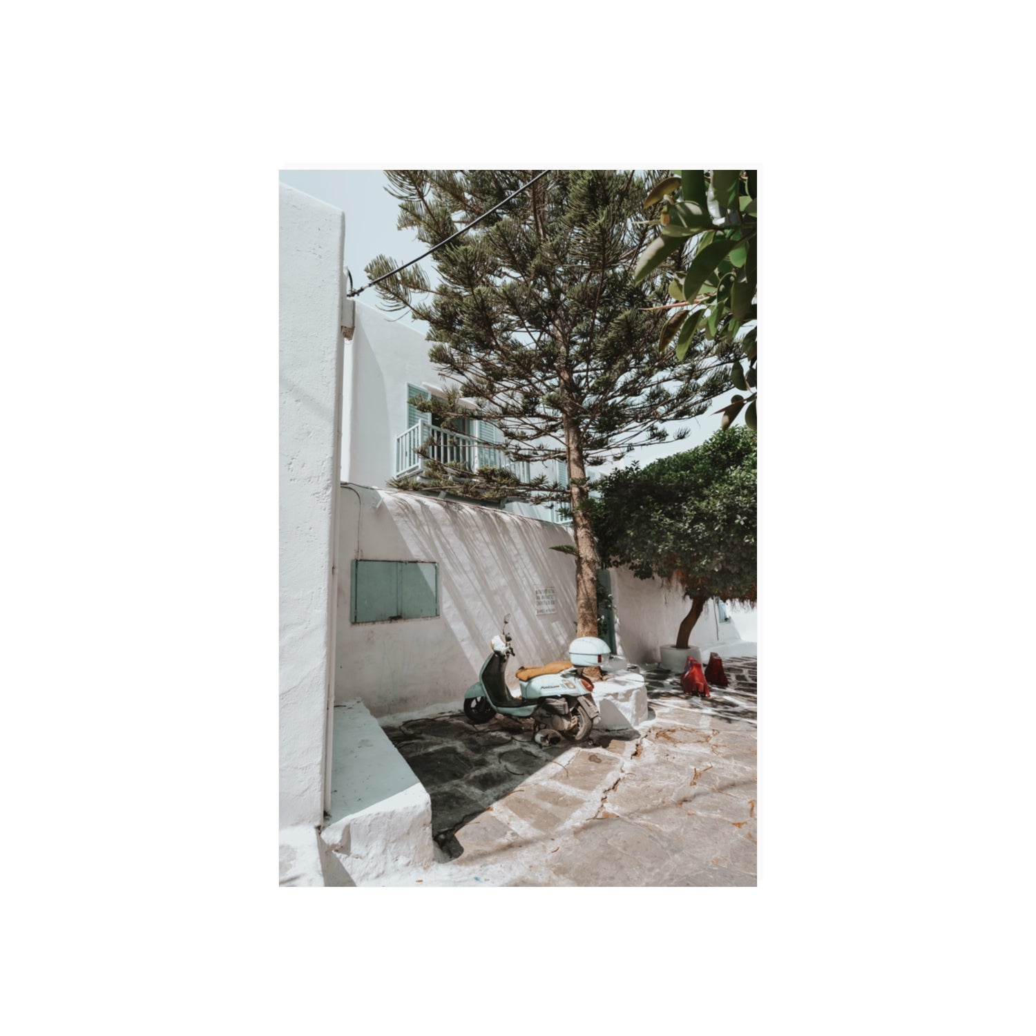 The Getaway Mykonos Mediterranean Greek island art print 20 x 30 in unframed fine art canvas
