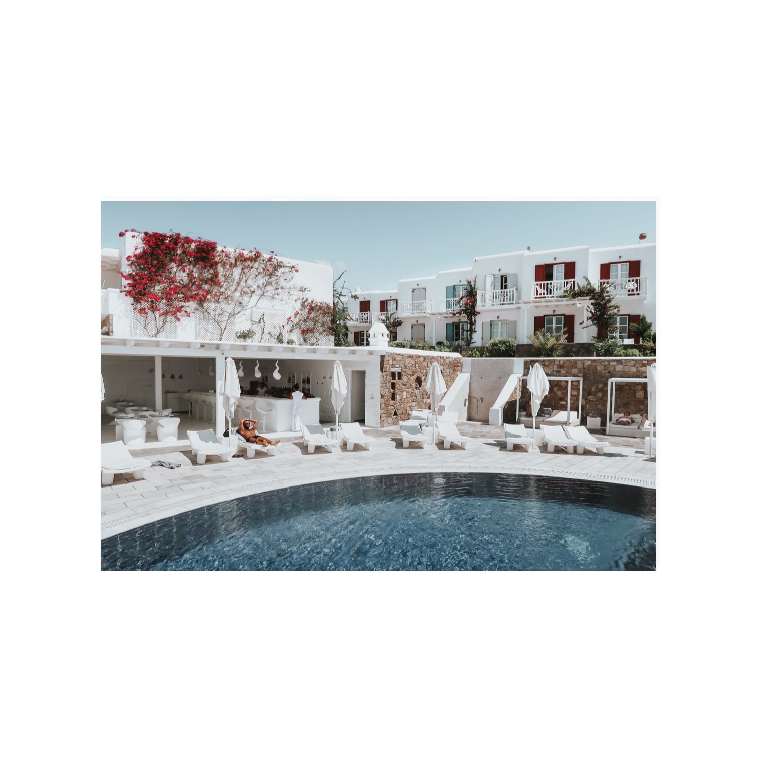 Got The First Lounge fine art print, Mykonos, Greece, 24 x 36 in, Unframed, Fine Art Canvas