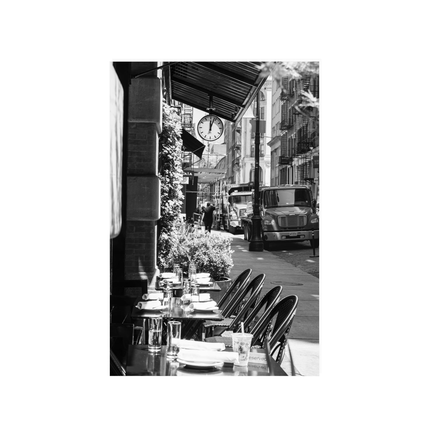 Mercer Street New York NYC Black & White wall art 24 x 36 in unframed fine art canvas