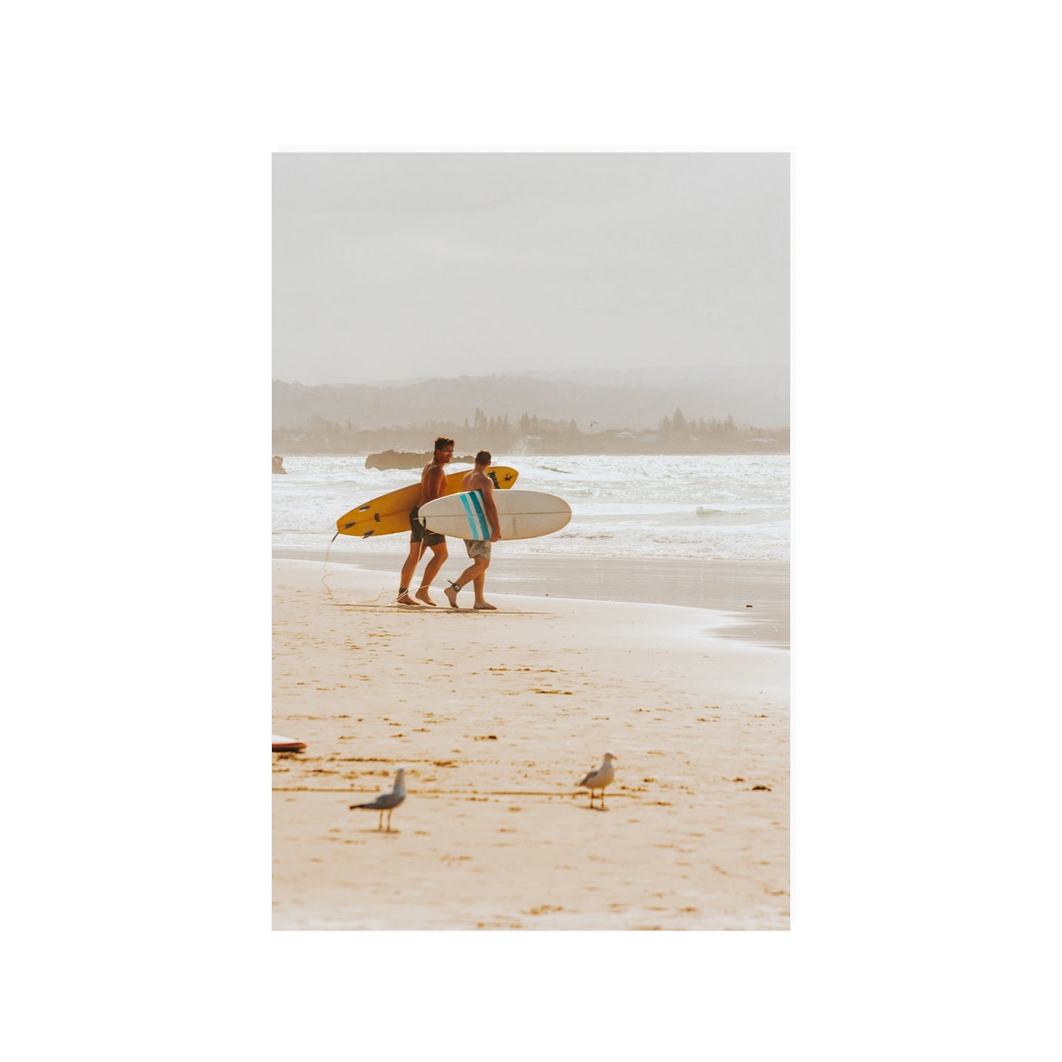 Shane & Benji Byron Bay Surf coastal wall art 24 x 36 in unframed fine art canvas