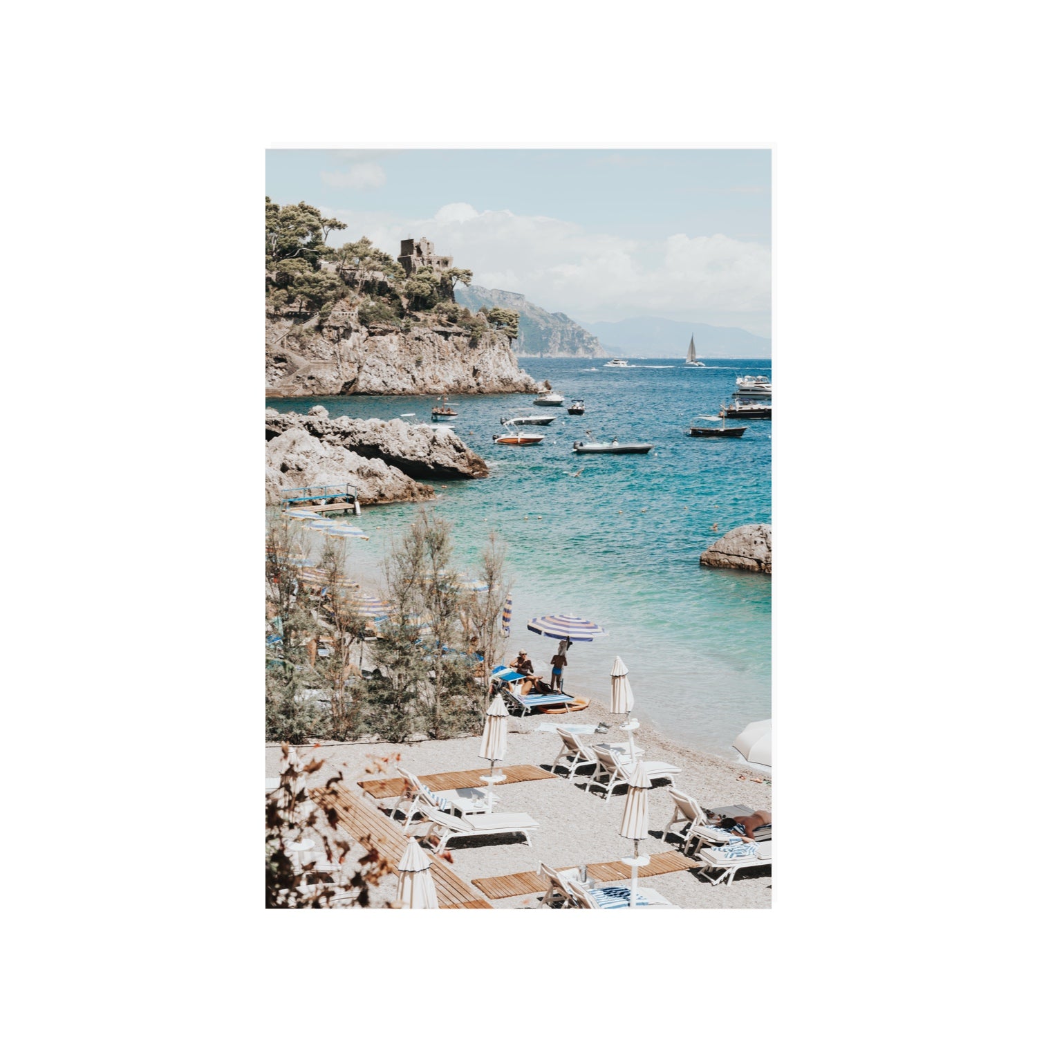 Sizzling Summer Days Amalfi coastal wall art 24 x 36 in unframed fine art canvas