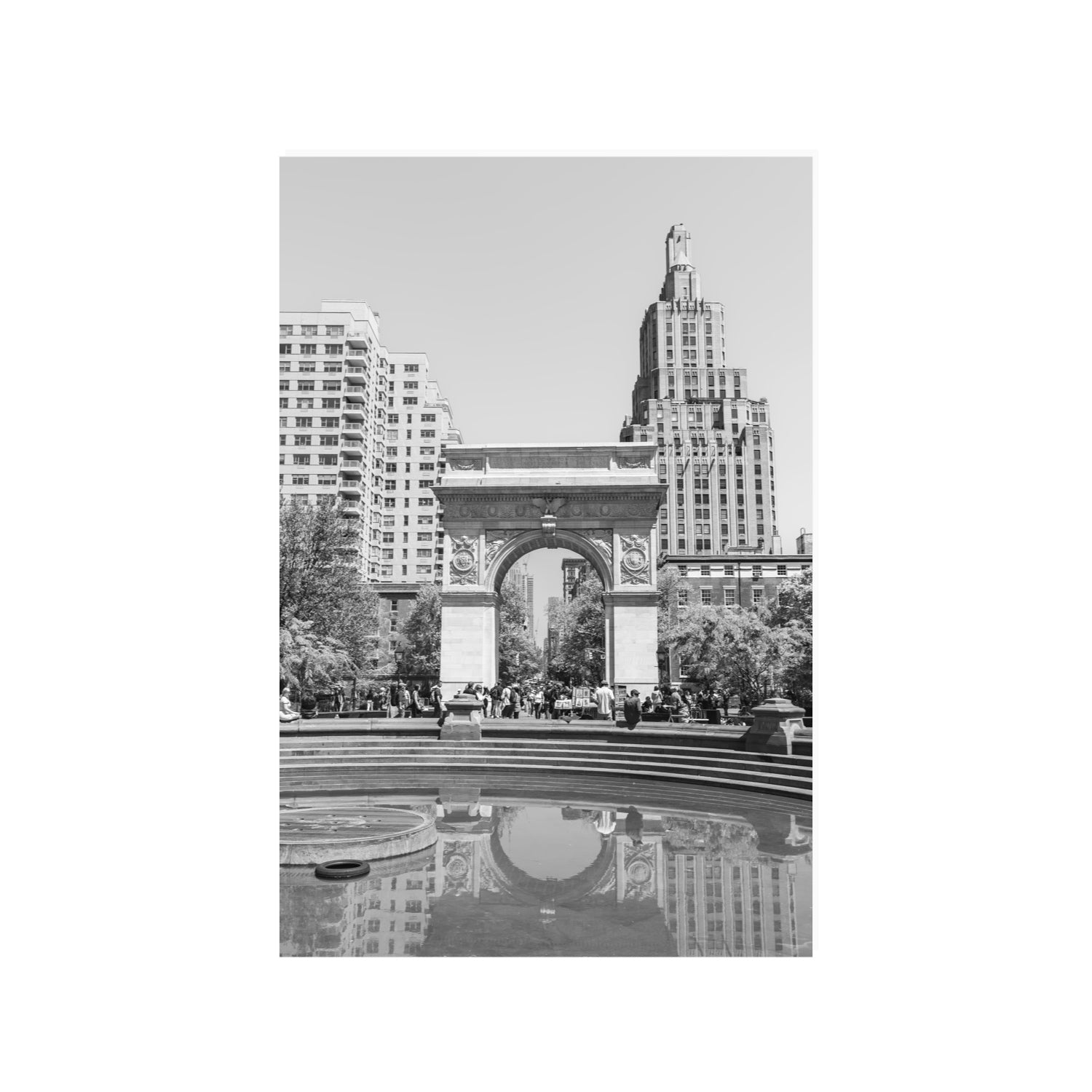 Washington Skyline New York NYC Black & White wall art 24 x 36 in unframed fine art canvas