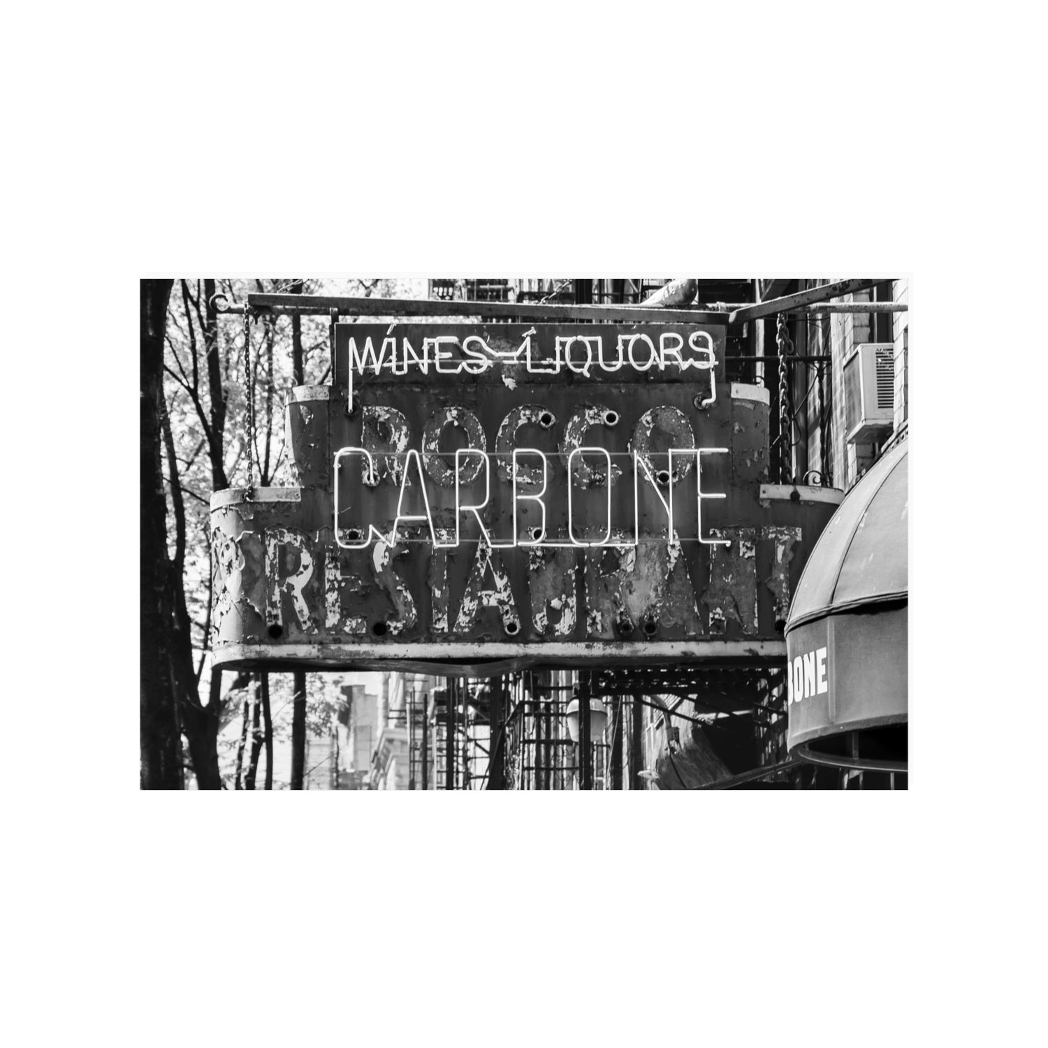 Thompson Street New York NYC Black & White wall art 24 x 36 in unframed fine art canvas
