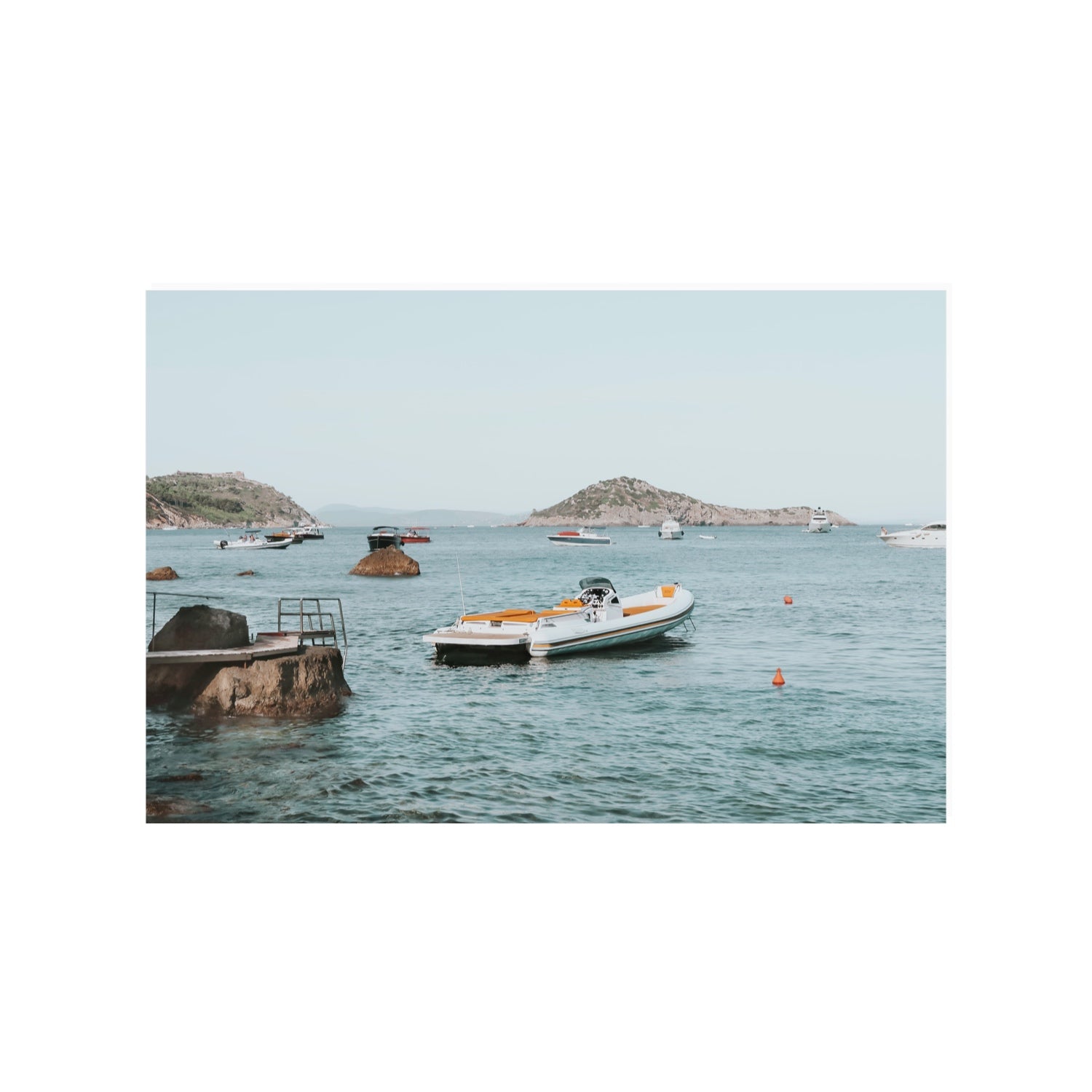 The Azure Sea Tuscany coastal Italian wall art 24 x 36 in unframed fine art canvas