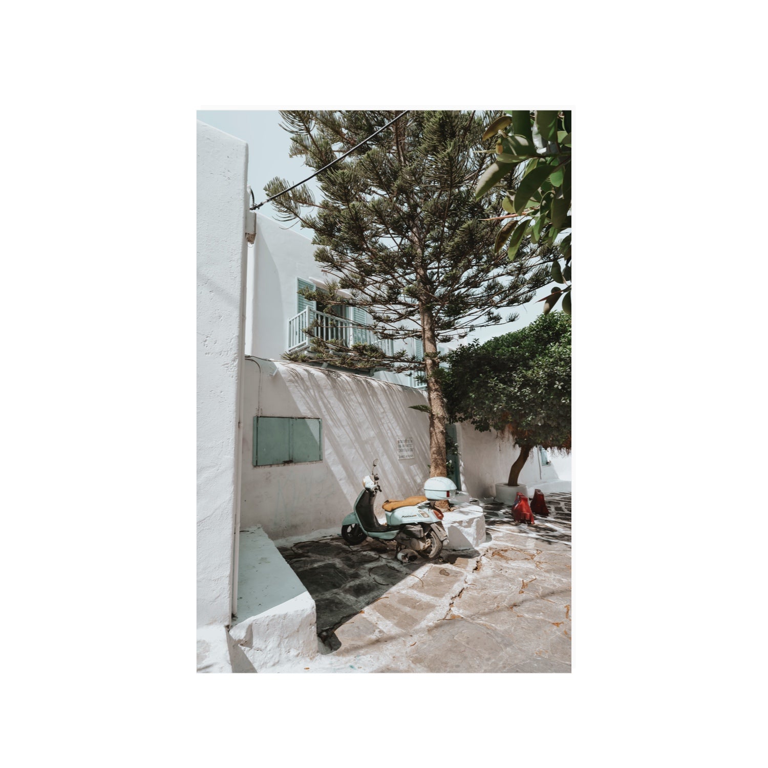 The Getaway Mykonos Mediterranean Greek island art print 24 x 36 in unframed fine art canvas