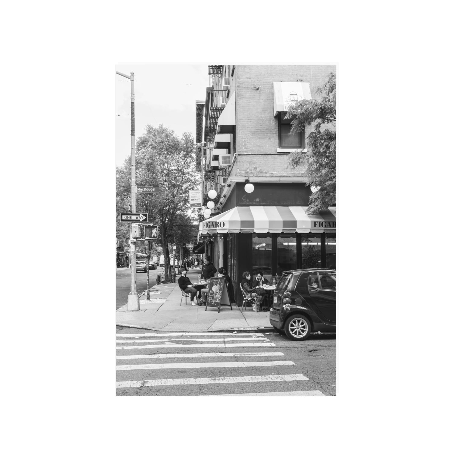 Figaro New York NYC Black & White wall art 24 x 36 in unframed fine art canvas