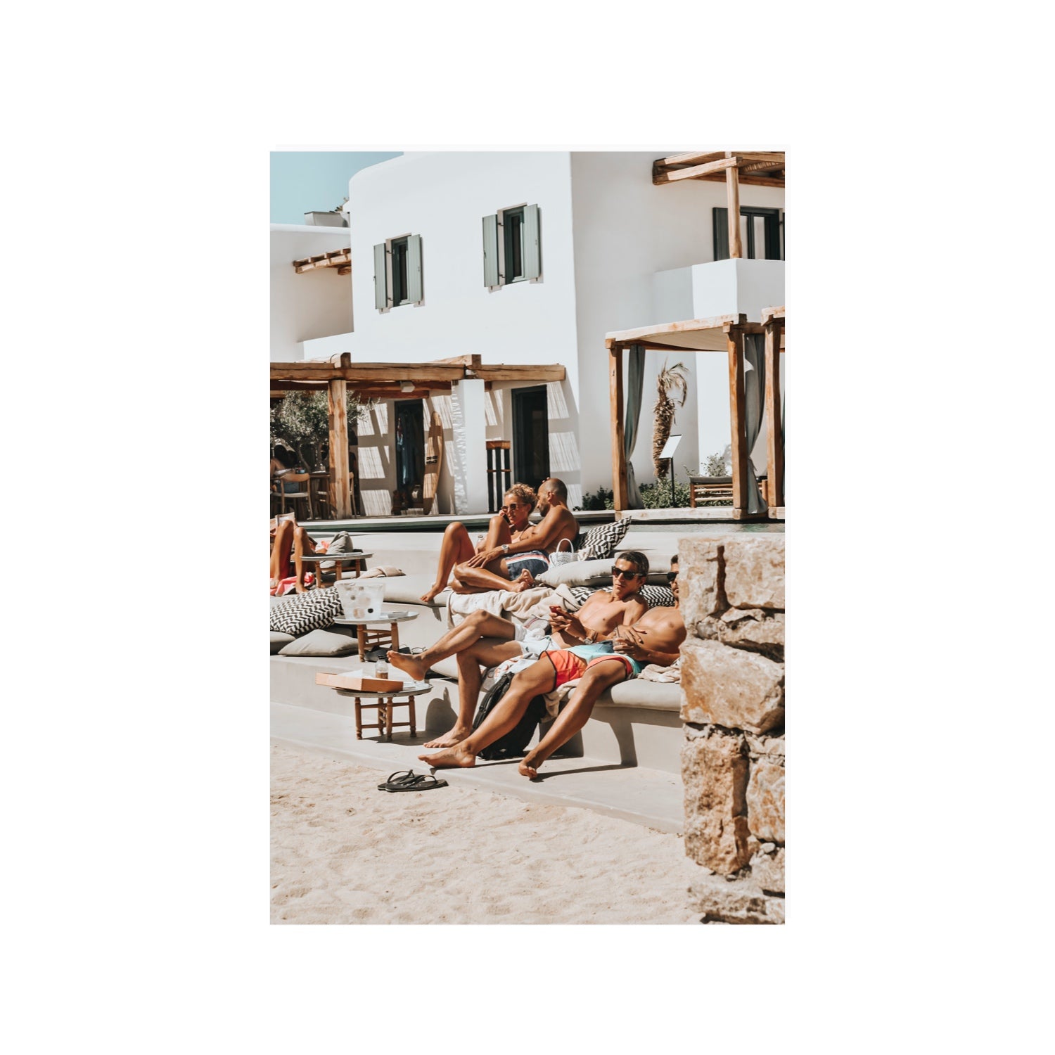 Style That Sizzles Mykonos Greek island wall art 24 x 36 in unframed fine art canvas