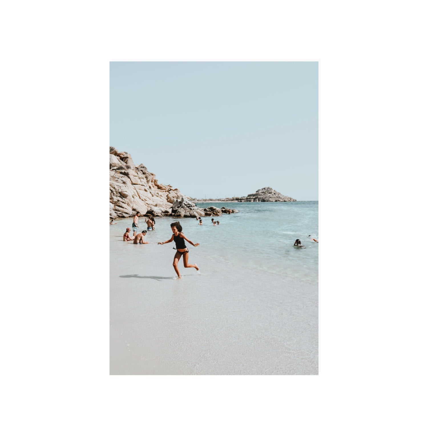 Skipping Angel Mykonos Greek island decor wall art 24 x 36 in unframed fine art canvas