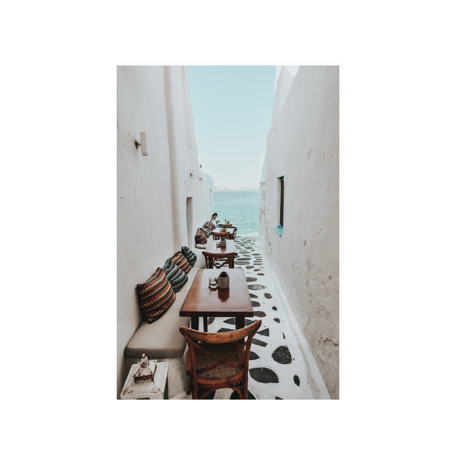 Trip Down Memory Lane fine art print, Mykonos, Greece, 24 x 36 in, Unframed, Fine Art Canvas