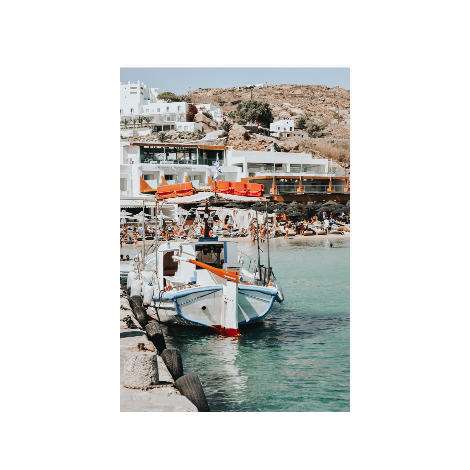 Travel In Style Mykonos Greek island wall art 24 x 36 in unframed fine art canvas