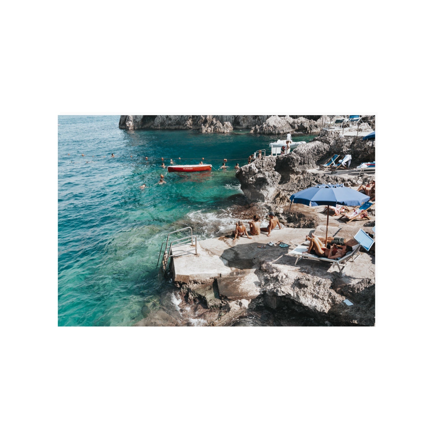 Serenity By The Sea Capri Mediterranean wall art 24 x 36 in unframed fine art canvas