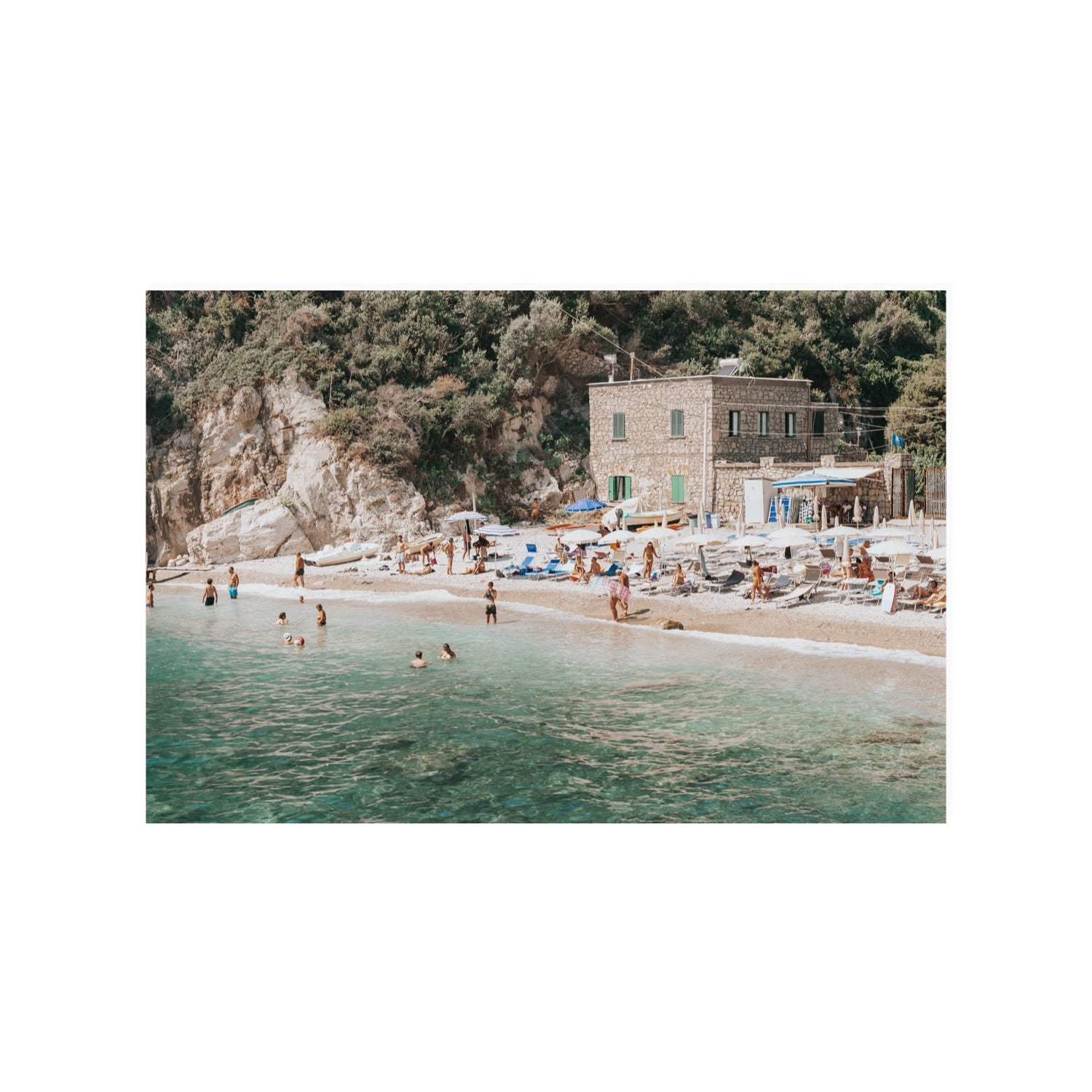 Secluded Sanctuary Nerano Italian Mediterranean decor wall art 24 x 36 in unframed fine art canvas