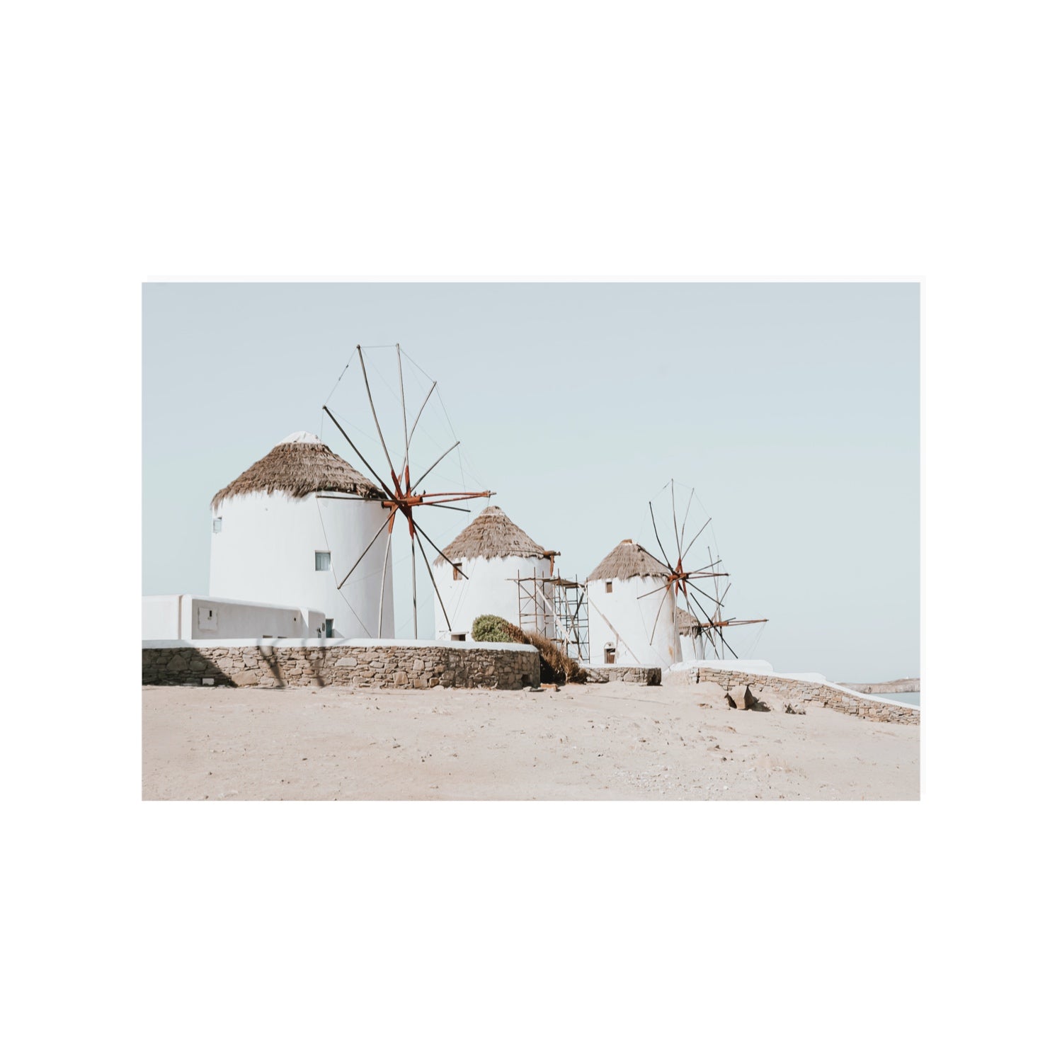 Rustic Icons Mykonos Greek island wall art 24 x 36 in unframed fine art canvas